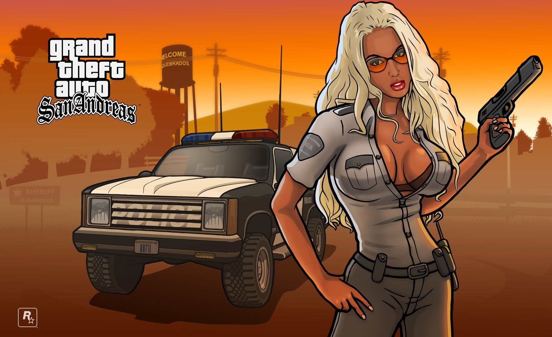 andreas, front view, 1080P, adult, ta, one person, women, hairstyle, lifestyles, blond hair, three quarter length, females, hair, leisure activity, Grand Theft Auto San Andreas, HD Wallpaper