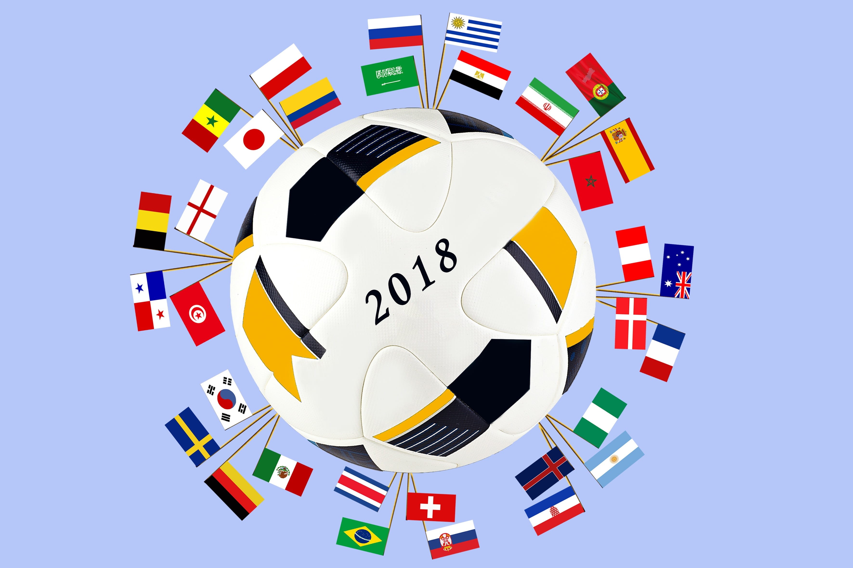 competition, white, communication, group, england, denmark, shape, flags, people, yellow, large group of objects, currency, senegal, 2018, blue background, HD Wallpaper