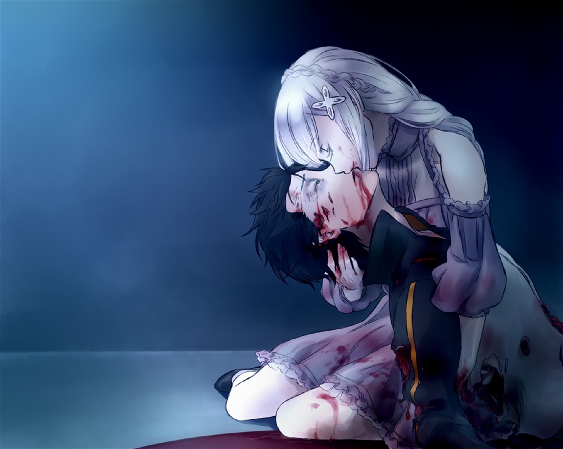 Subaru Natsuki, Emilia (Re:ZERO), Re:ZERO -Starting Life in Another World-, Anime, 1080P, HD Wallpaper