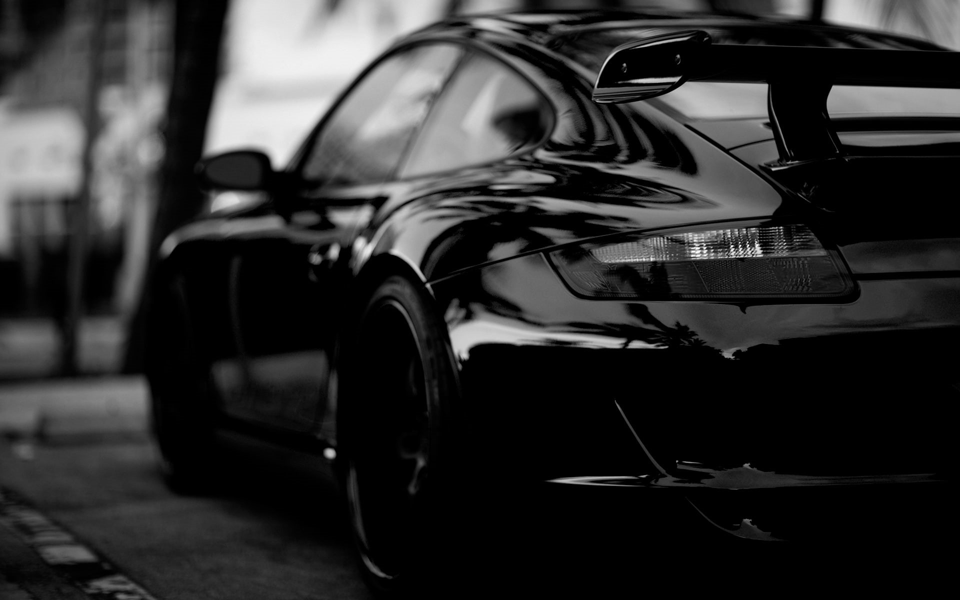 black and white, car, 1080P, black, HD Wallpaper