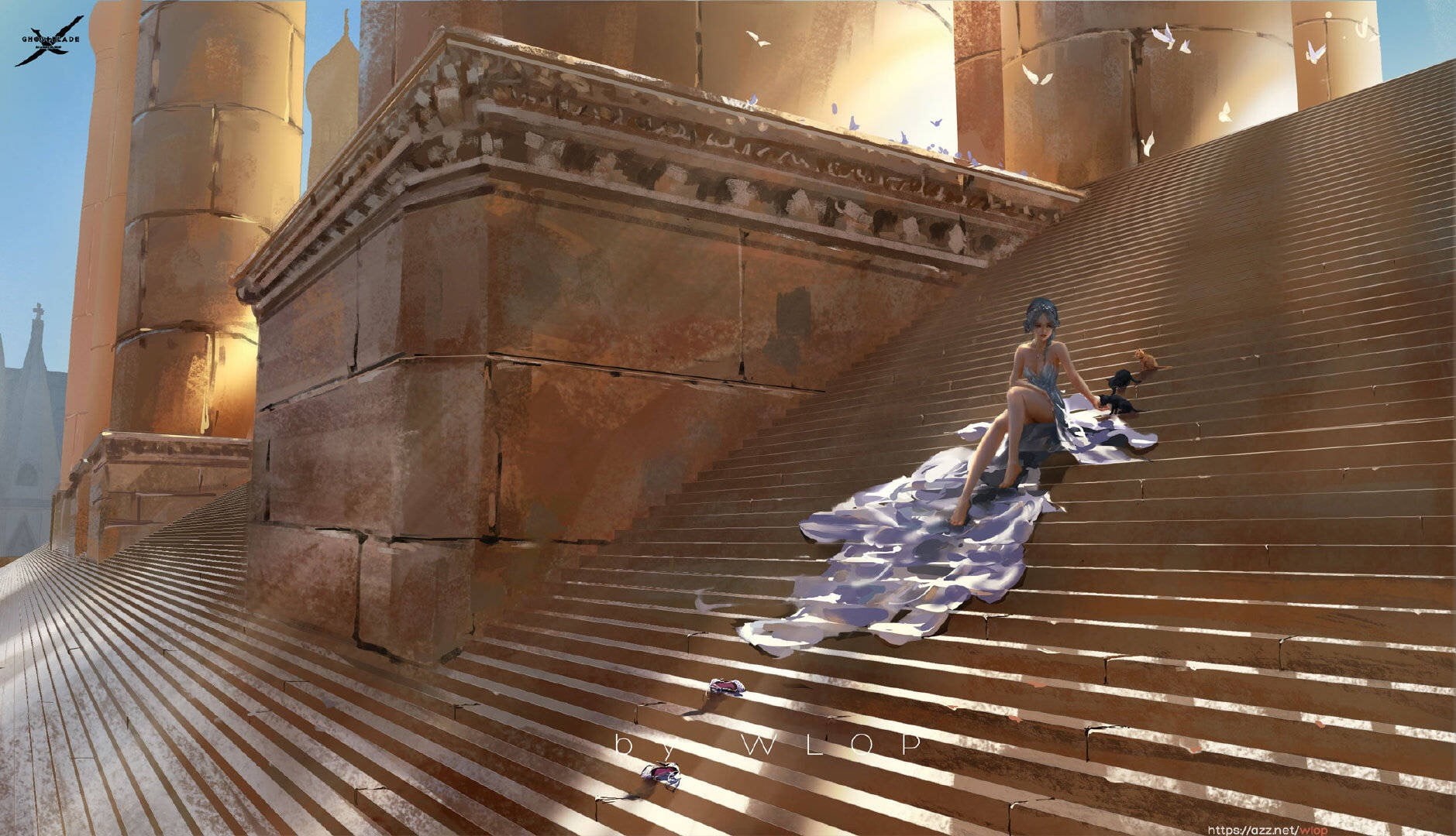 WLOP, 720P, anime girls, HD Wallpaper