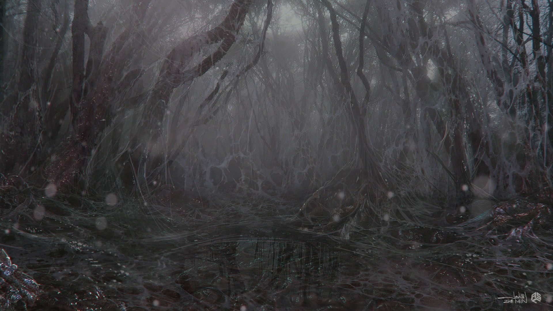 tall, no people, tranquility, Stranger Things, day, flowing water, tree trunk, plant, trunk, outdoors, Joshua Min, tree, nature, spooky, forest, fog, beauty in nature, HD Wallpaper