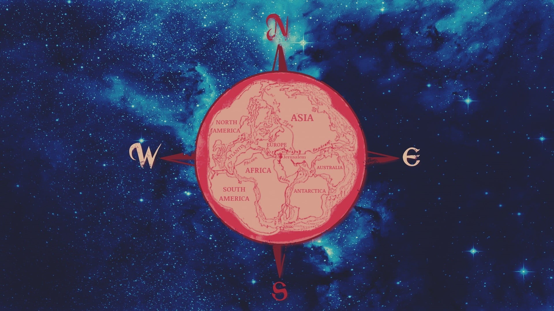compass, outdoors, close-up, Earth, 1080P, directly above, night, star - space, metal, text, heart shape, red, emotion, nature, space, geography, no people, HD Wallpaper