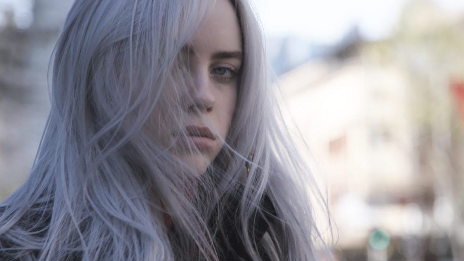 720P, Billie Eilish, women, singer, long hair, face, looking at viewer, HD Wallpaper