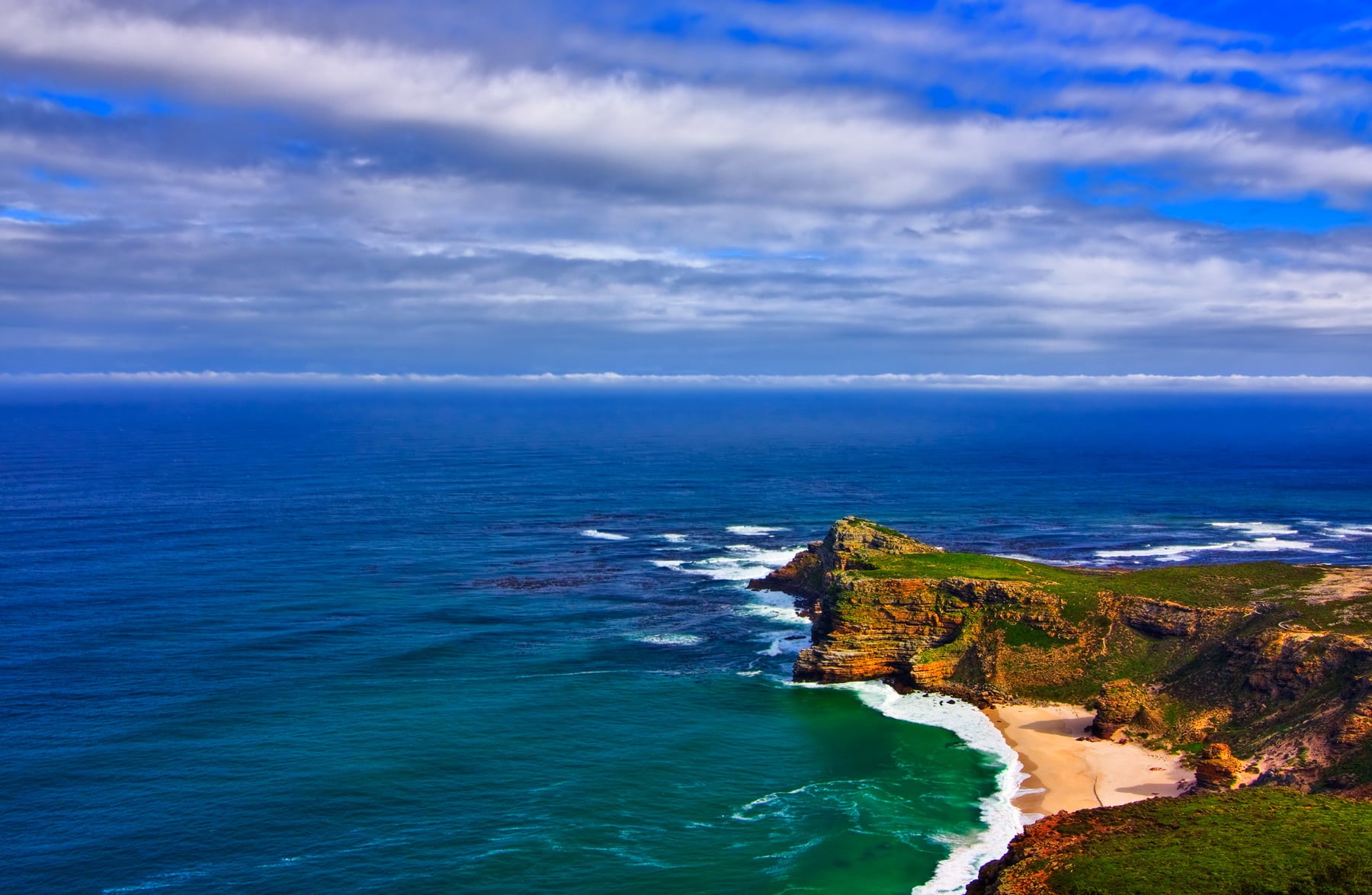 natural, grand, cliff, daytime, tourism, cyan, cape  point, scenery, travel, sea, scenic, body of water, HDR, high  dynamic  range, vast, line, day, ocean  sea, HD Wallpaper