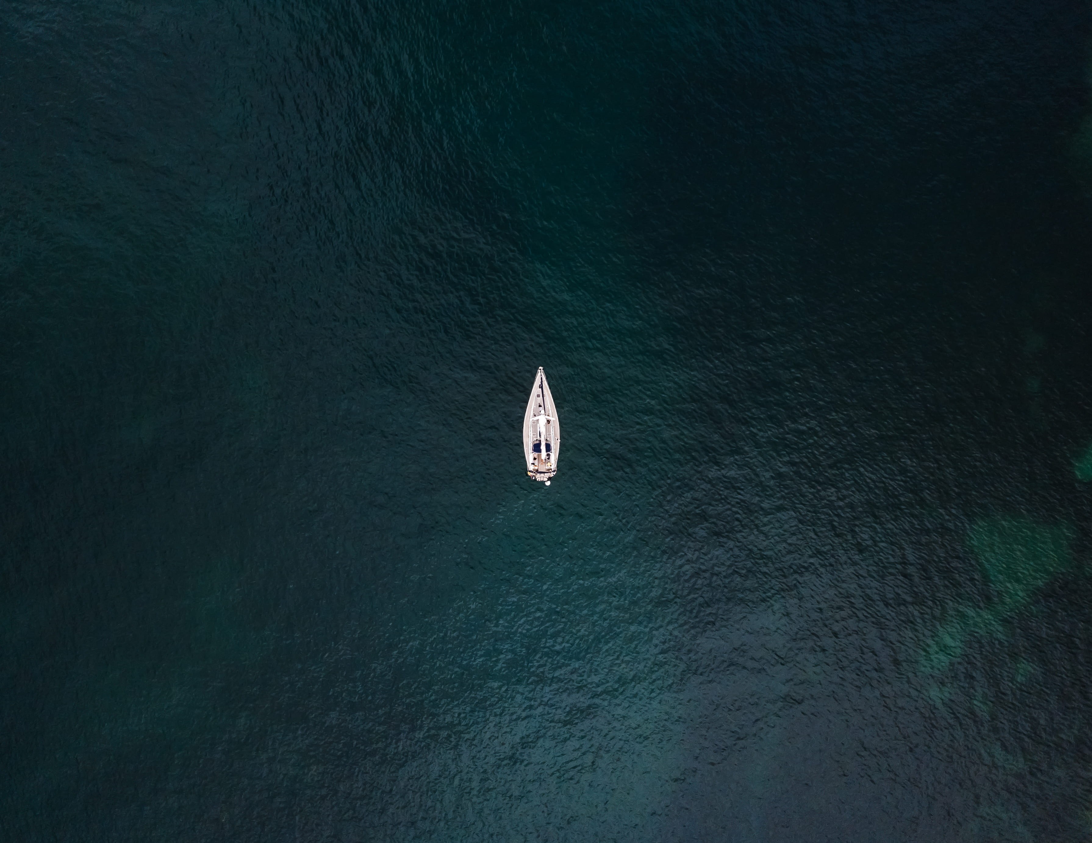 birdview, summer, atlantic, ship, fromwhereidrone, sailboat, body, upintheair, minimal, high angle view, day, white, daytime, drone view, seagull, beauty in nature, HD Wallpaper