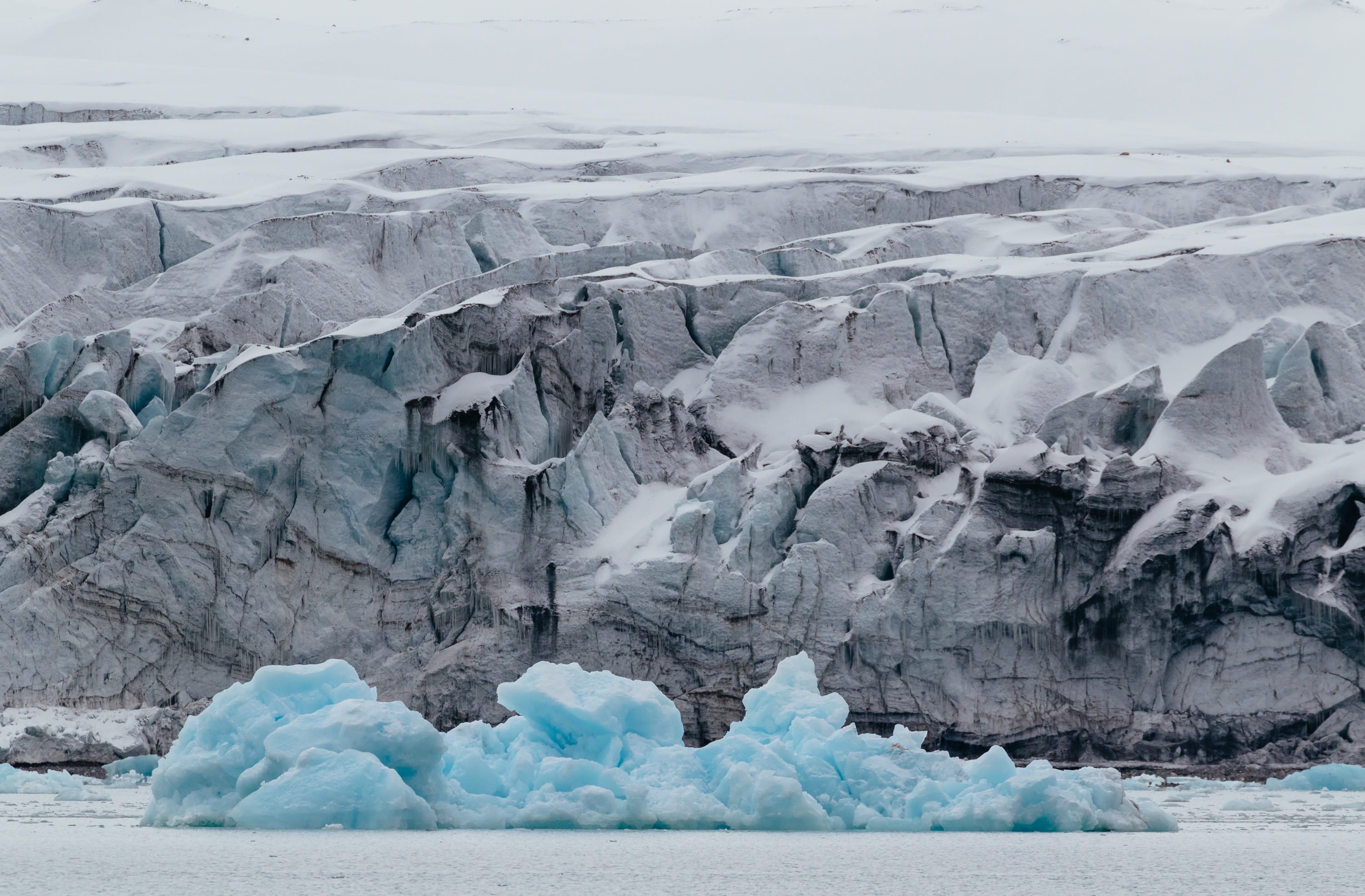 lagoon, outdoors, iceberg, scenics, Svalbard, mountain, tranquility, south Pole, environmental issues, tranquil scene, landscape, scenics - nature, non-urban scene, HD Wallpaper