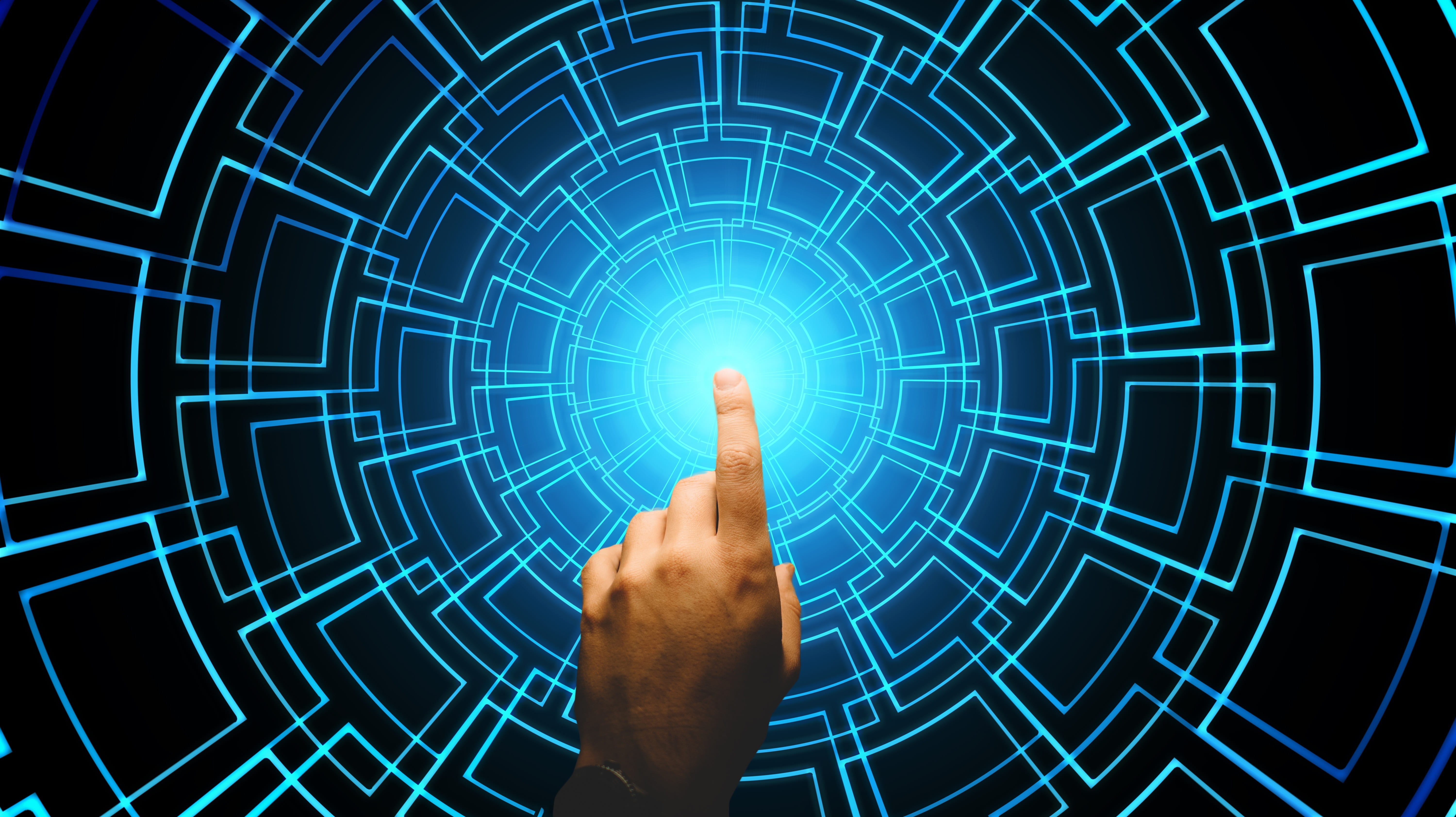 microprocessor, board, finger, communication, data exchange, 5K, human body part, intelligent, futuristic, blue, function, person, screen, data, computer equipment, HD Wallpaper