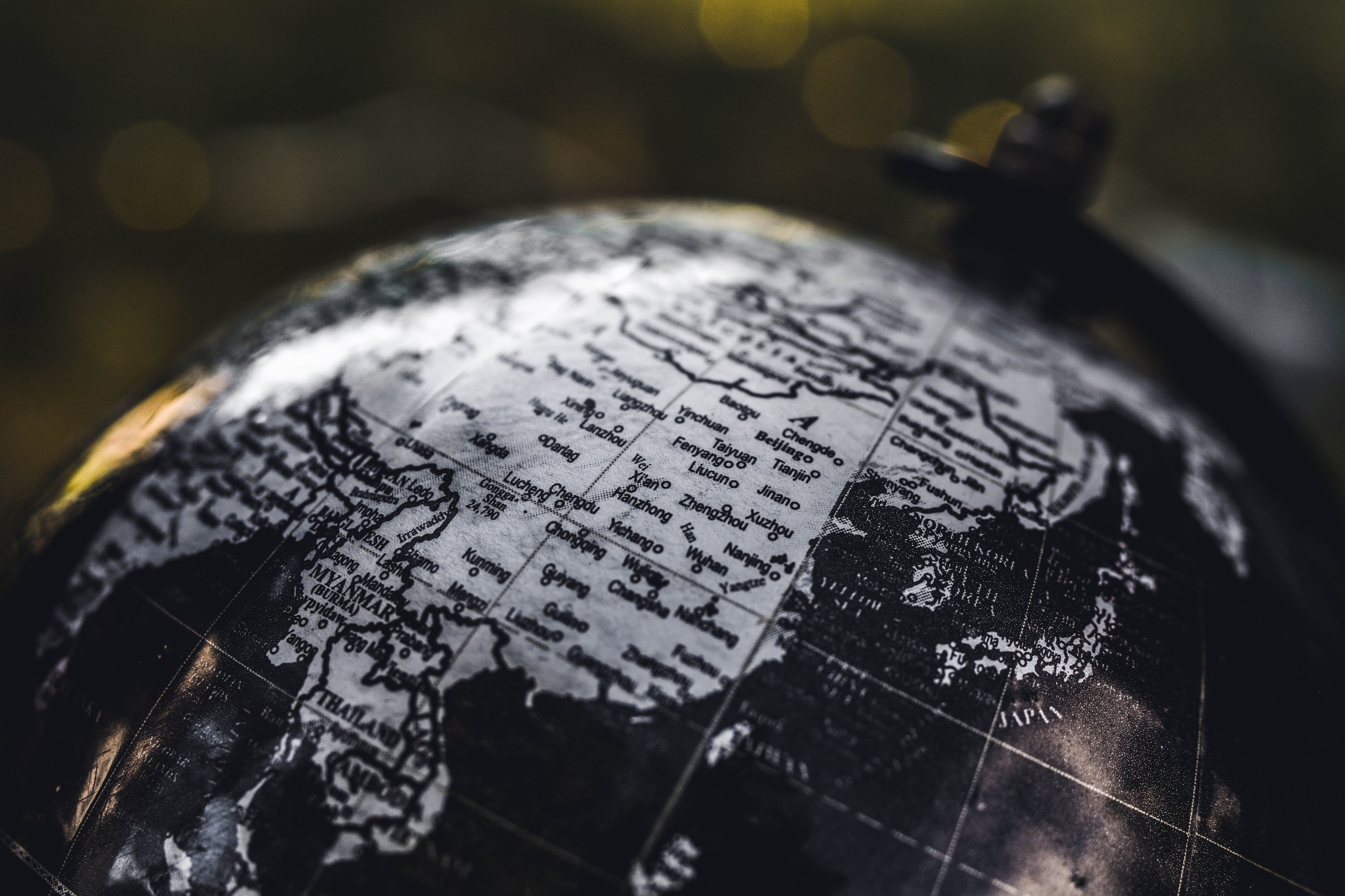 continent, country, 5K, physical Geography, vibe, globe, moody, bokeh, globe - Man Made Object, planet - Space, canada, africa, pin, macro, earth, cartography, HD Wallpaper