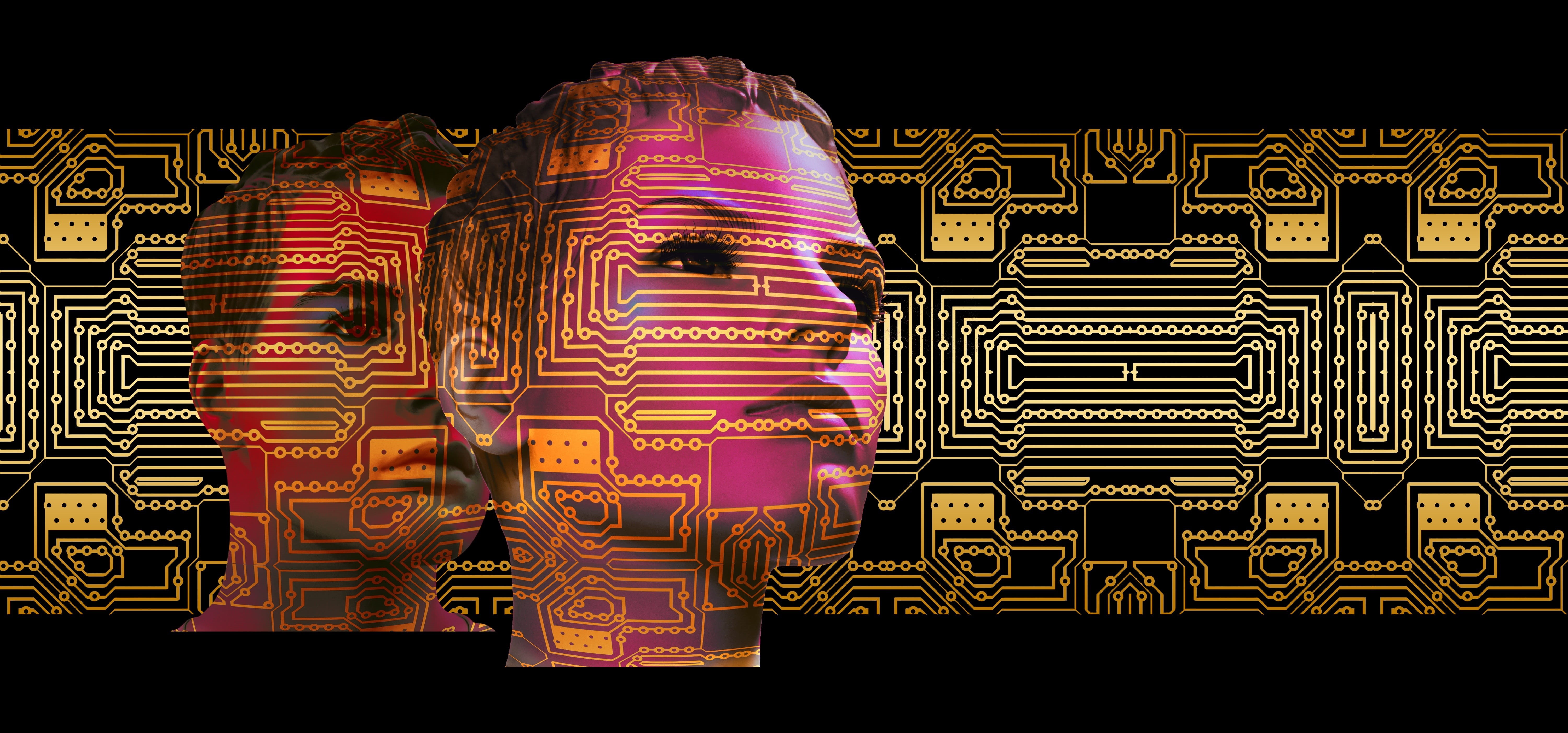 portrait, microprocessor mode, black background, doll, representation, woman, illustration, artificial intelligence, electronics industry, controlled, function, HD Wallpaper