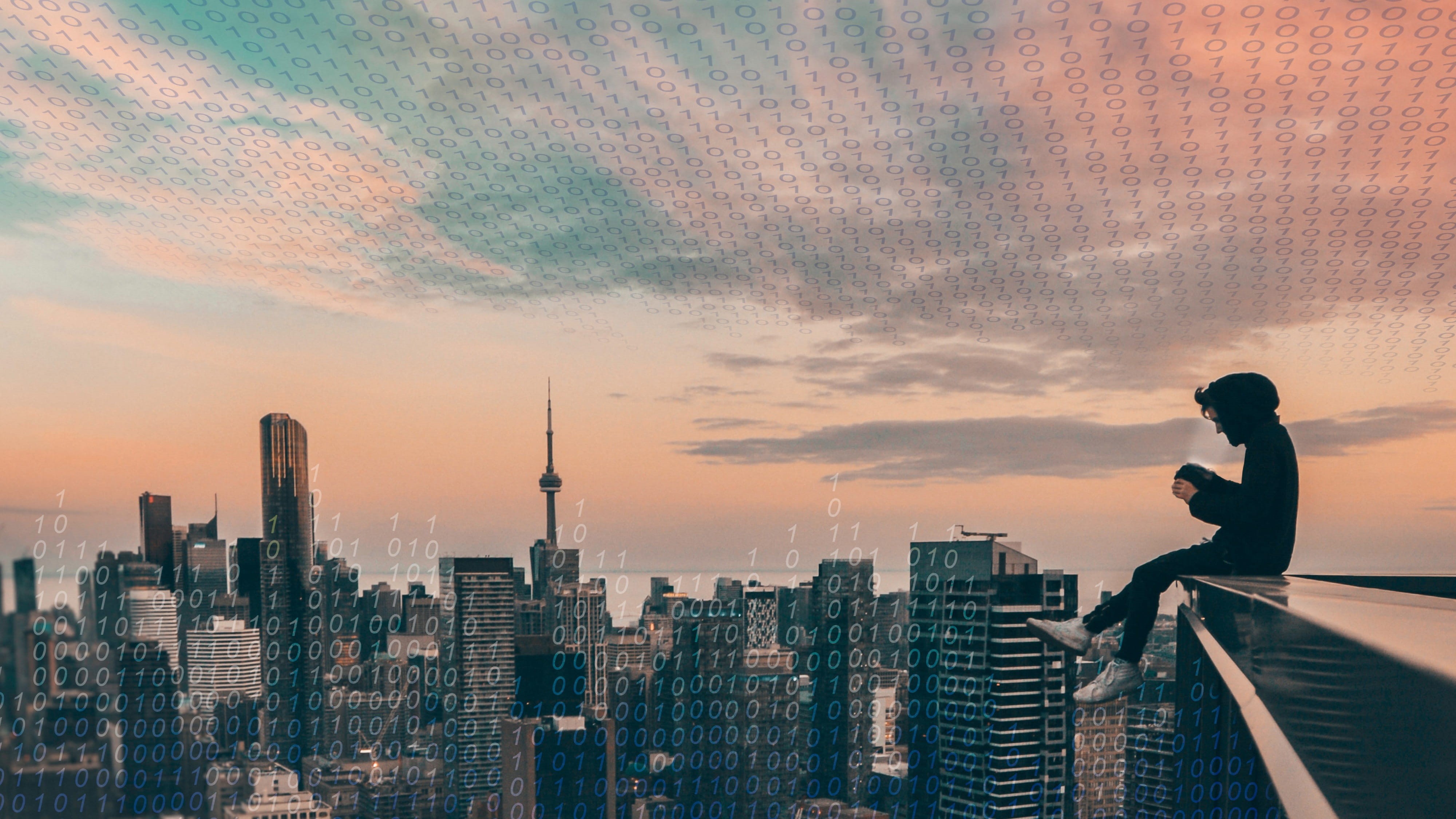 tall - high, sky, cyber, phone, built structure, office building exterior, device, building exterior, digital, tower, outdoors, cityscape, mobile phone, HD Wallpaper