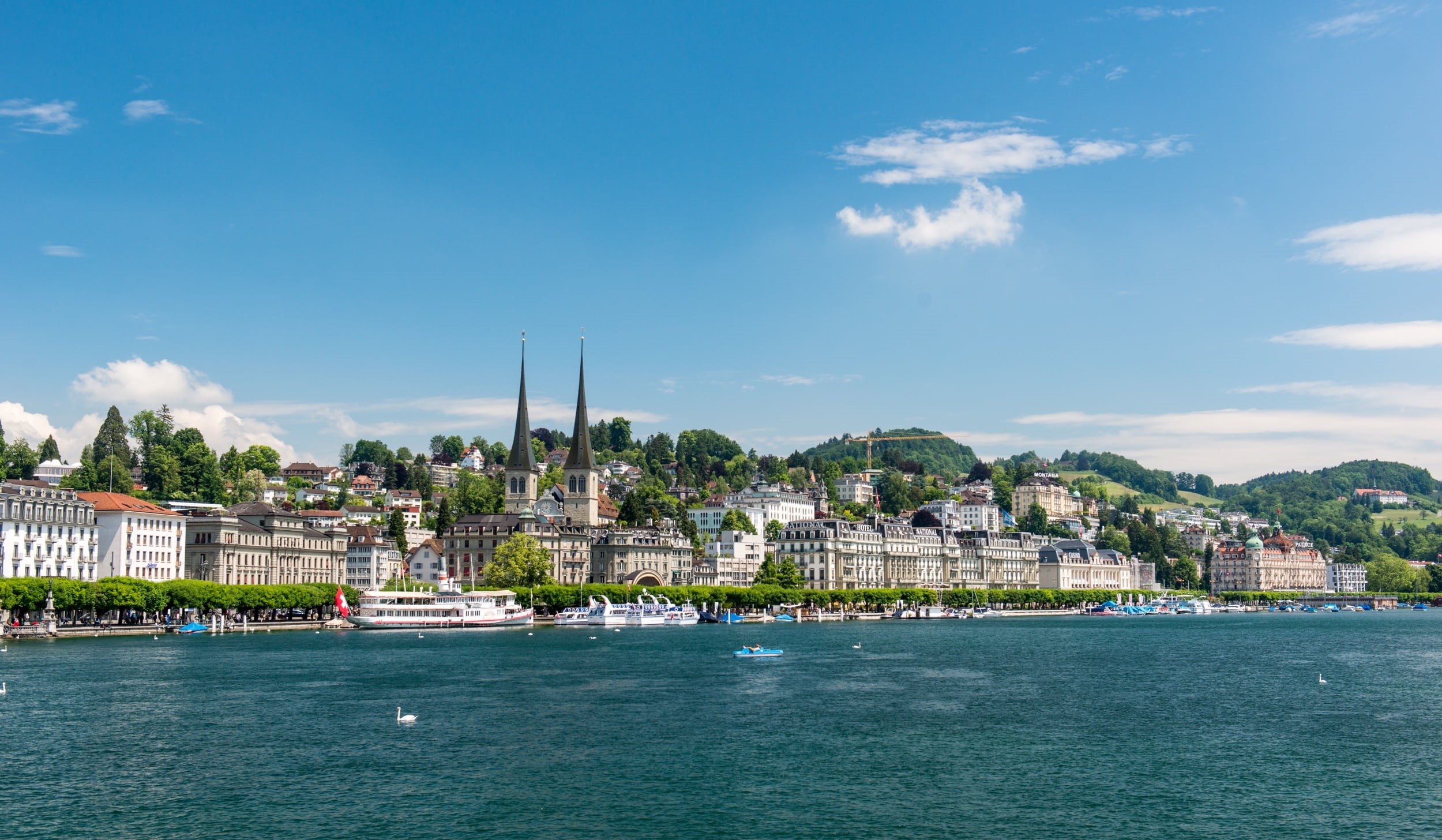 daytime, outdoors, 1080P, view, mode of transportation, building, built structure, house, cityscape, travel destinations, switzerland, lucerne, no people, HD Wallpaper