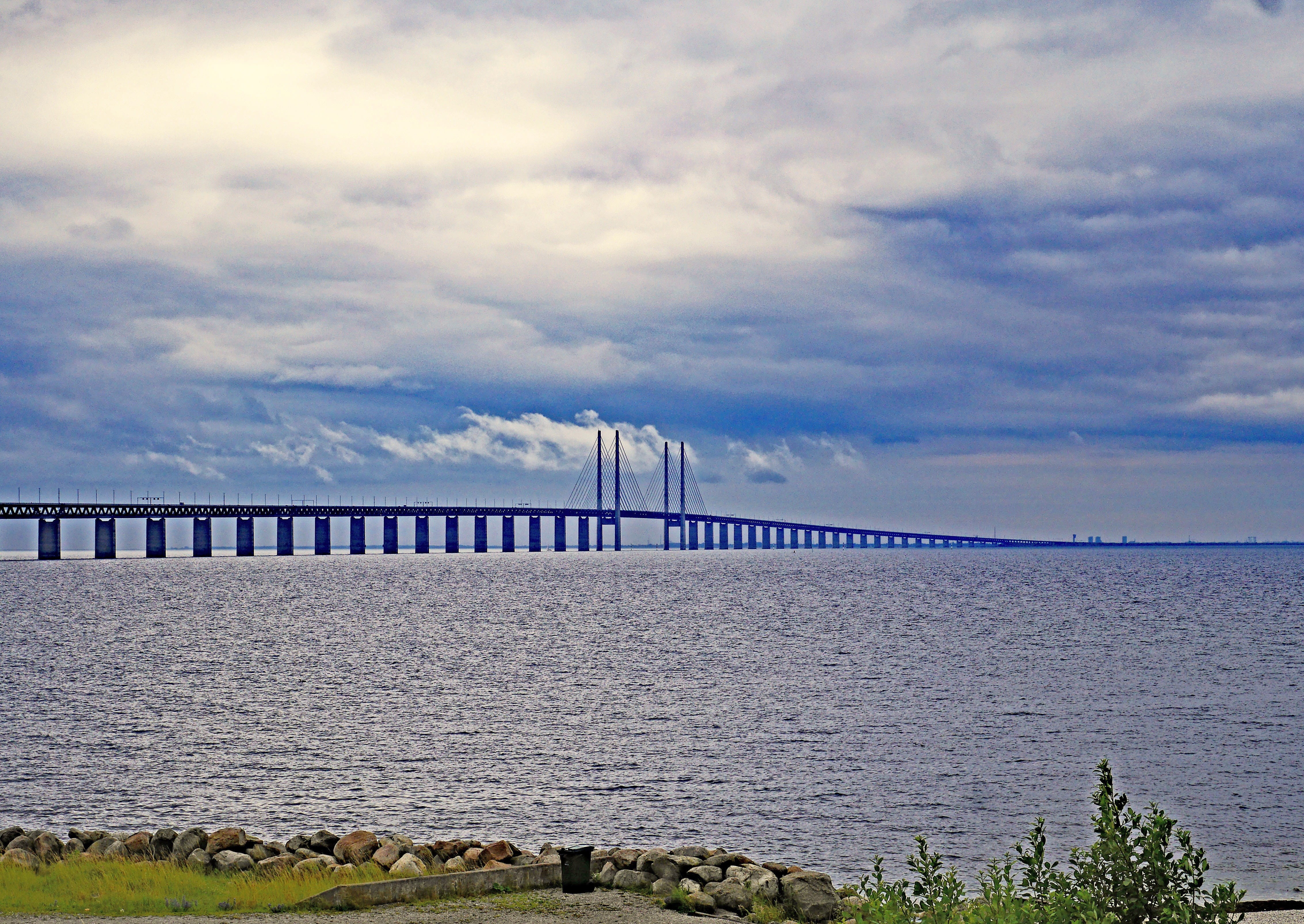kattegat, cloud - sky, scandinavia, landscape, beauty in nature, strait, built structure, sky, sea, water, no people, long, dramatic, baltic sea, environment, HD Wallpaper