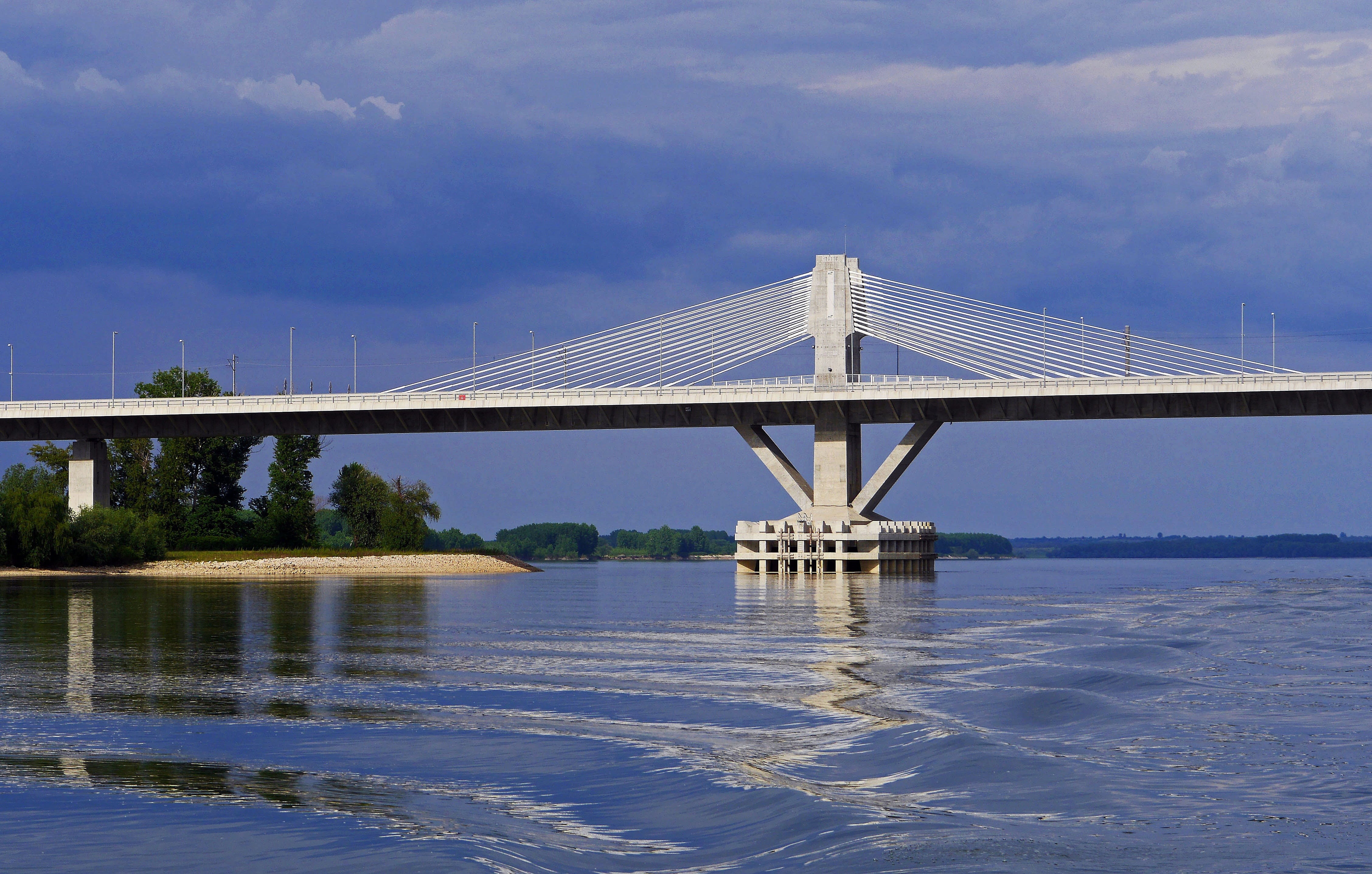 travel destinations, vidin, no people, danube bridge, new-europe, transportation, calafat, underflow, pylon, suspension wires, built structure, bulgaria, HD Wallpaper