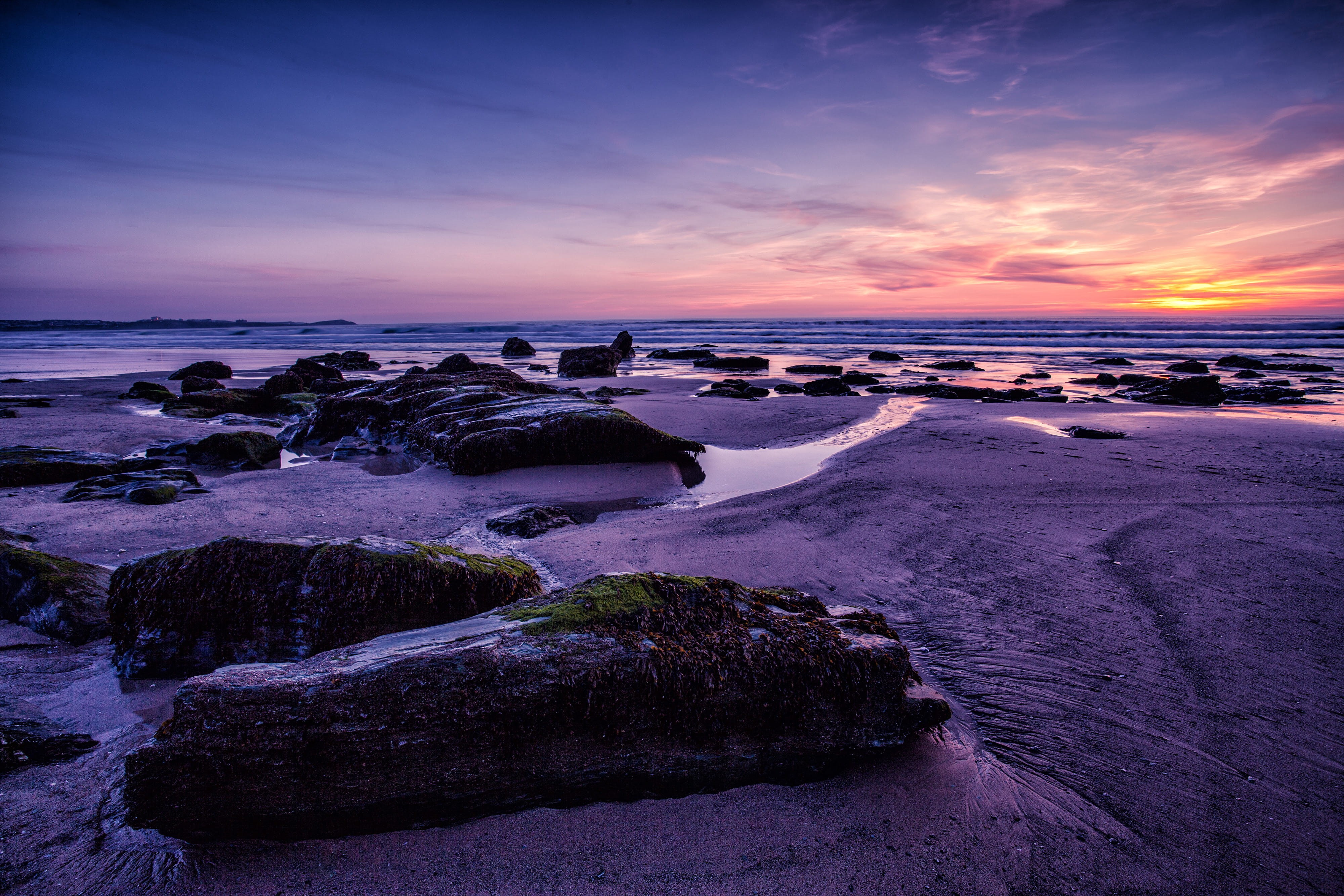 magnificent, no People, wide, coast, horizon, dusk, summer, rock - Object, shot, cloud - sky, long Exposure, sunlight, Wide-angle, blue, beauty In Nature, HD Wallpaper