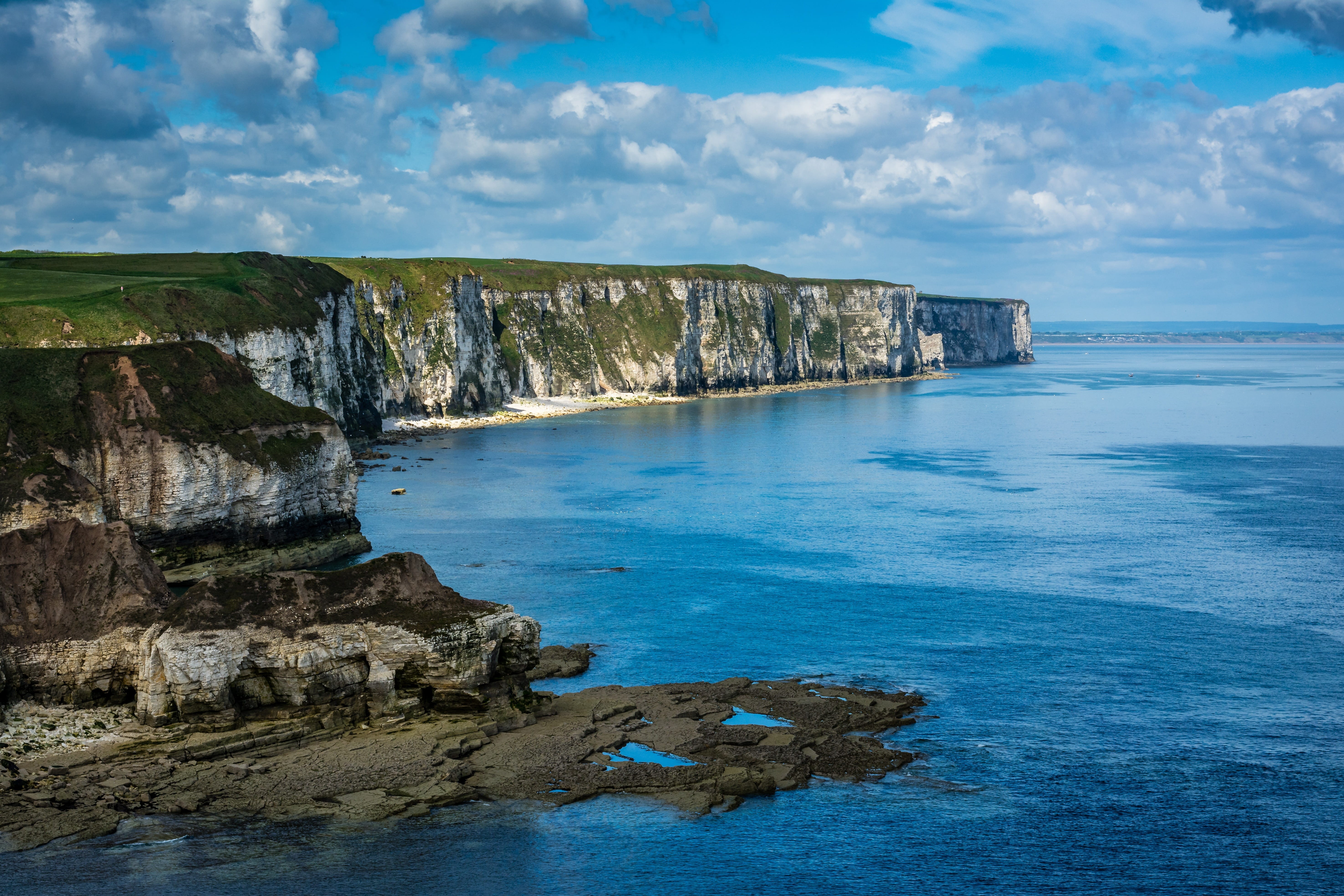 relax, cheerful, idyllic, fun, outdoor, rock formation, vacation, day, water, north yorkshire, eroded, enjoyment, rock, tranquil scene, joy, coast, scenic, HD Wallpaper