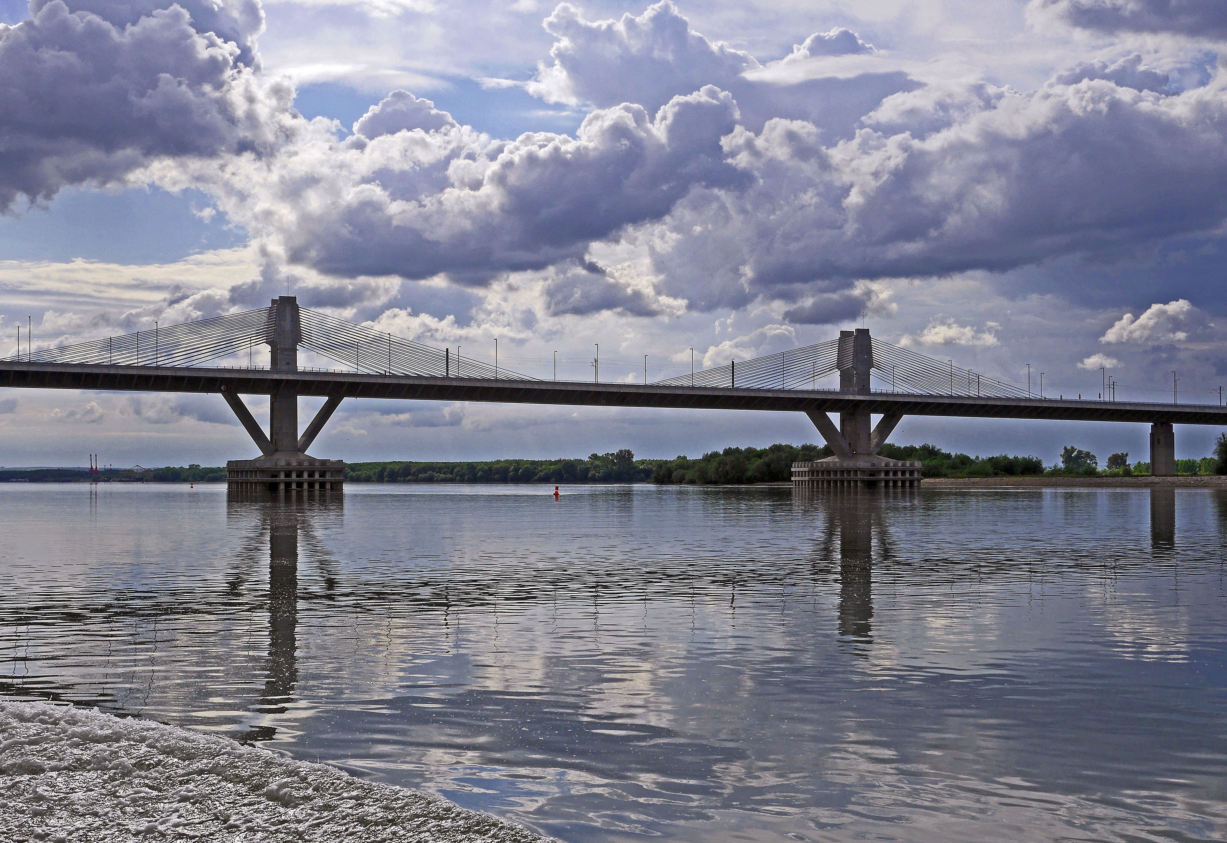 travel destinations, current, transit, storm clouds, partial view, concrete, bay, bridge - man made structure, city, engineering, passage, european union, HD Wallpaper