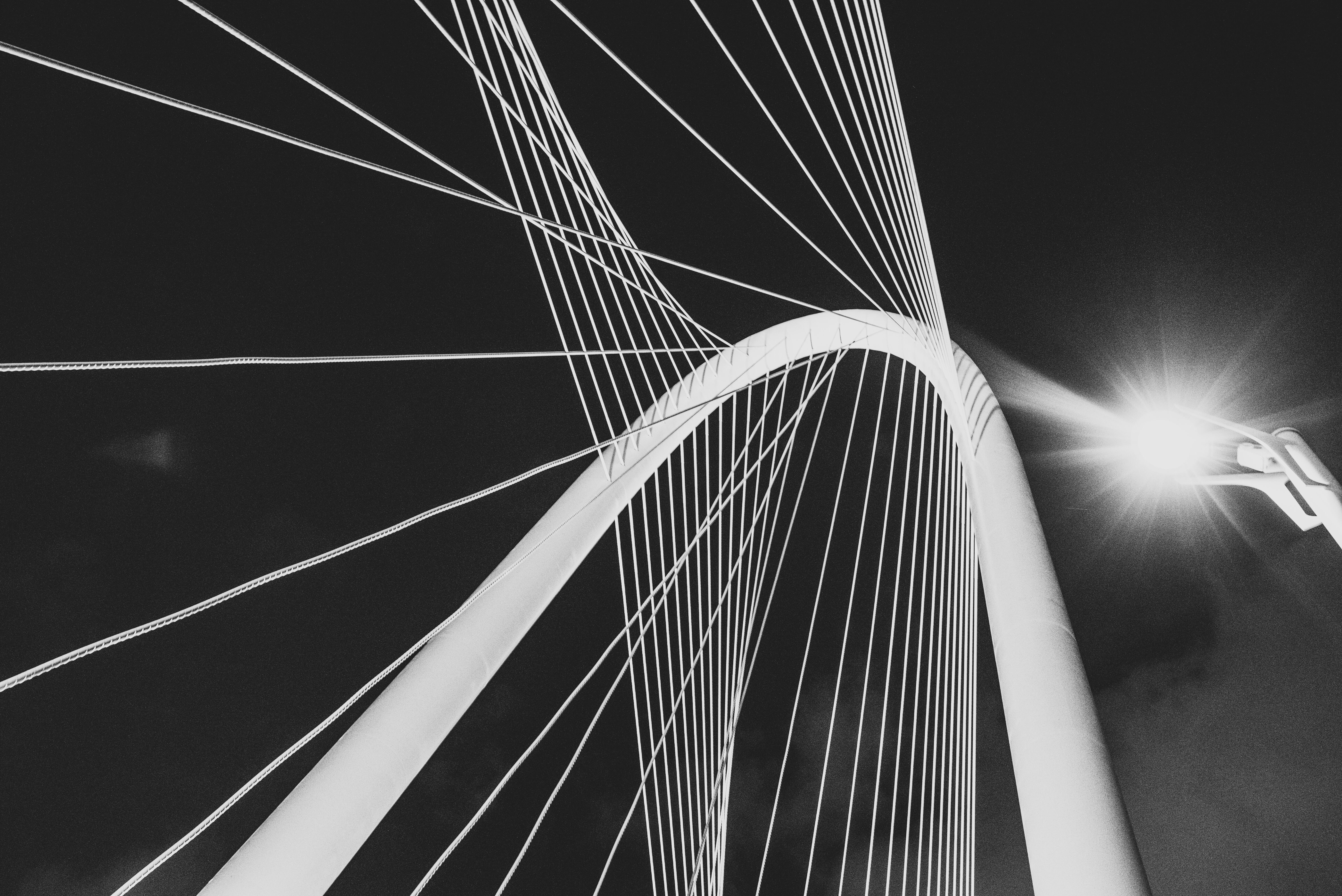 pattern, day, 5K, white, outdoors, lens flare, suspension, engineering, lantern, steel, suspension bridge, new, nighttime, connection, bridge, crossing, HD Wallpaper