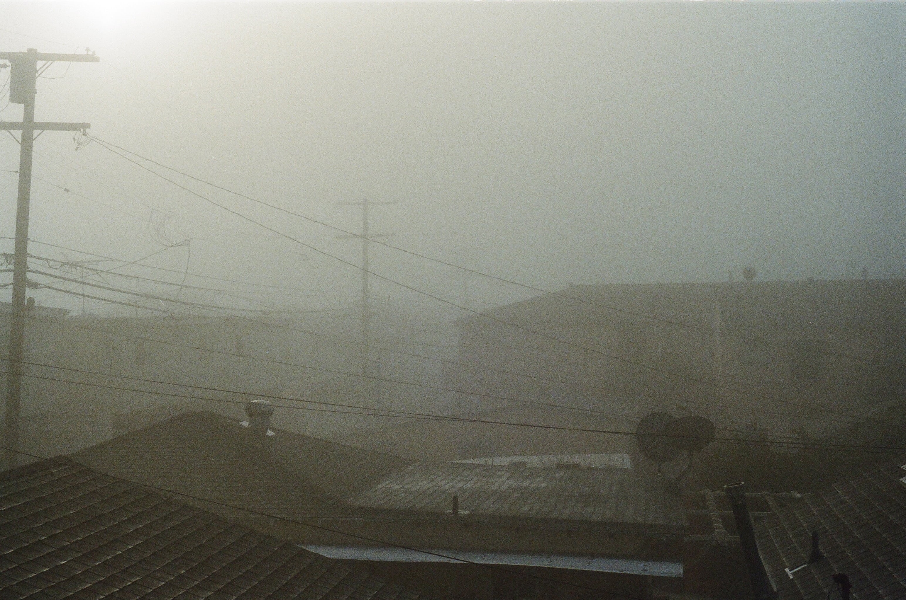 nature, electricity, no people, built structure, brown, iron, landscape, sheet, road, building exterior, technology, city, power supply, day, fog, foggy, HD Wallpaper