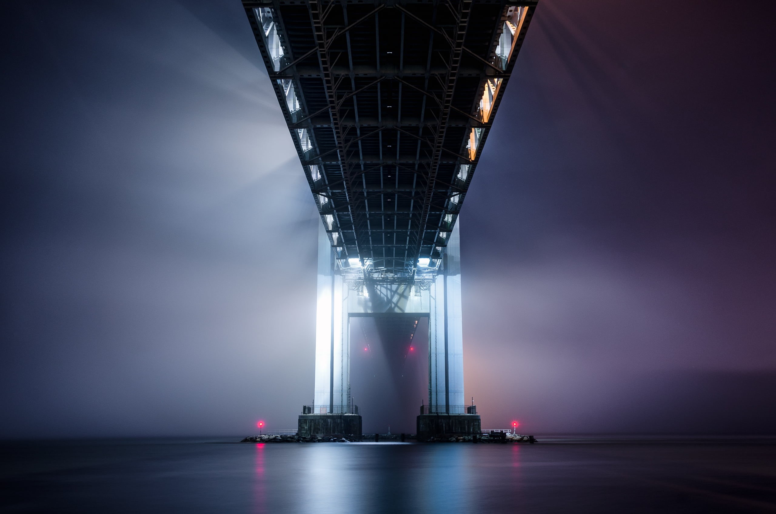 Gowanus Expressway, Symmetry, Bay Ridge, Foggy, angel, New York City  New York, NYC, photos, Gotham City, Photography, Big Apple, Hudson River, Metal, Cityscape, HD Wallpaper