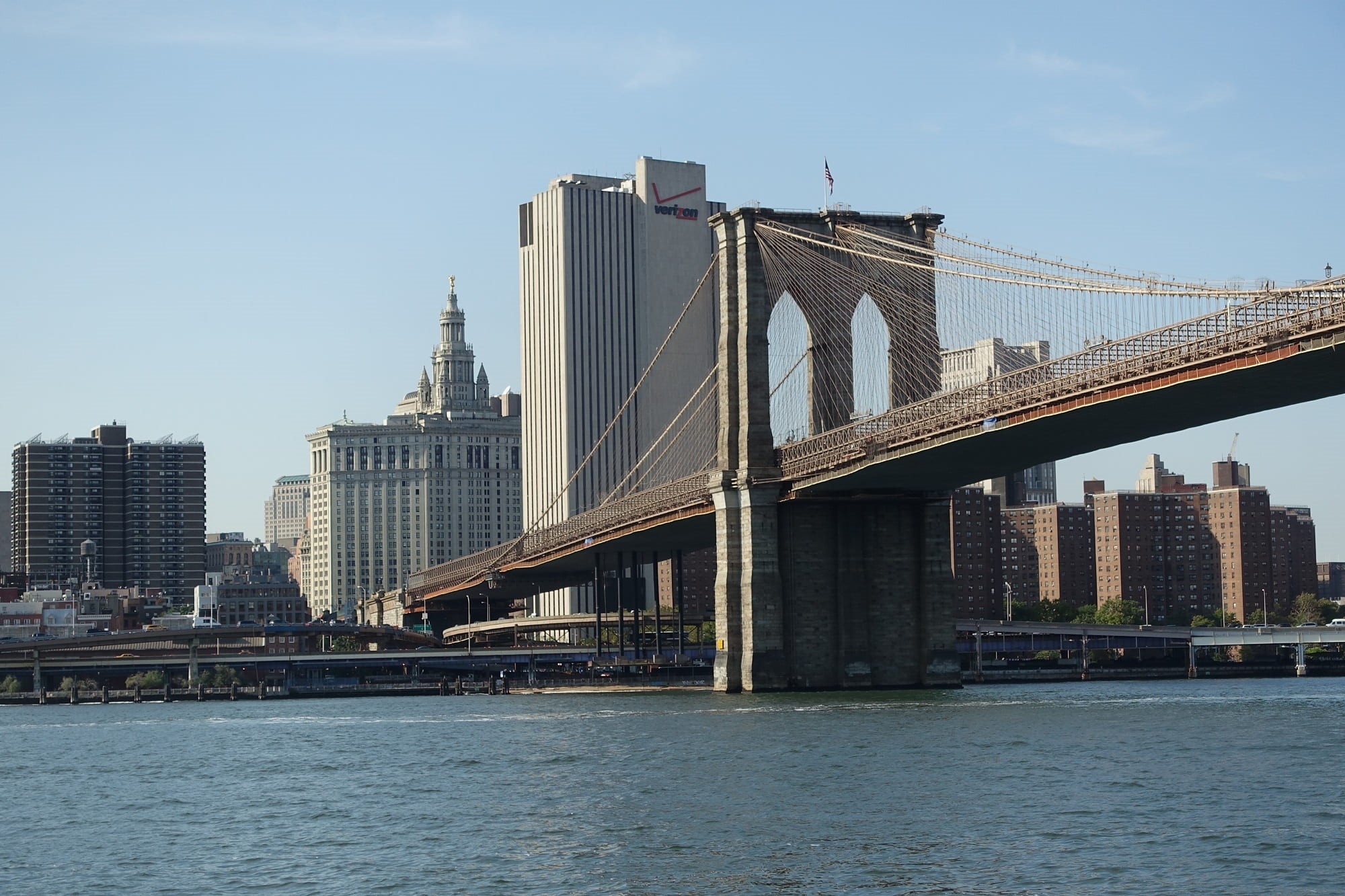brooklyn bridge, skyline, nature, modern, office building exterior, panorama, architecture, sky, view, no people, bridge, city, built structure, business, HD Wallpaper