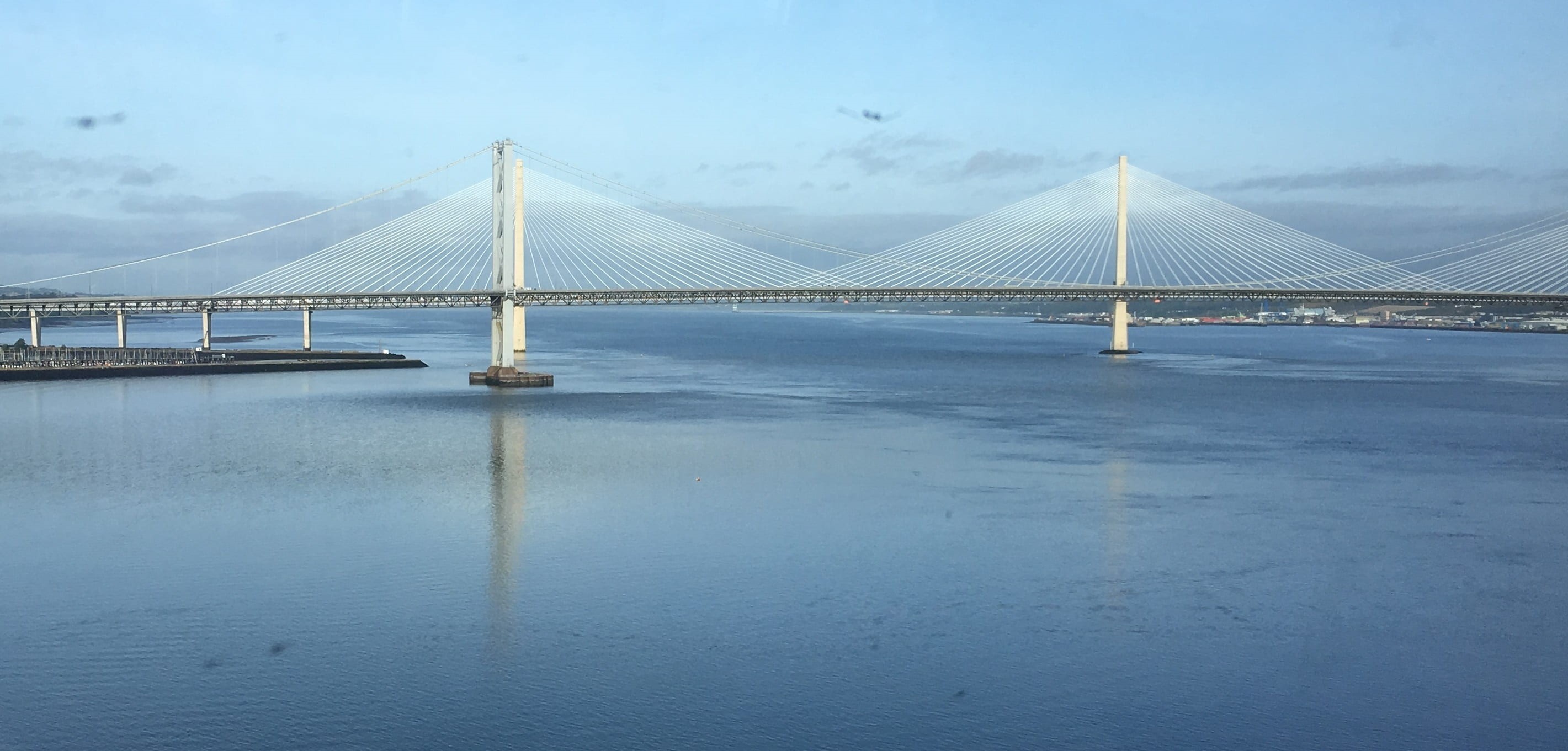 bridge, suspension bridge, forth, flow, bay, outdoors, 2K, travel, tranquility, nature, river, fishing, clouds, edinburgh, boat, estuary, tide, long, sea, HD Wallpaper