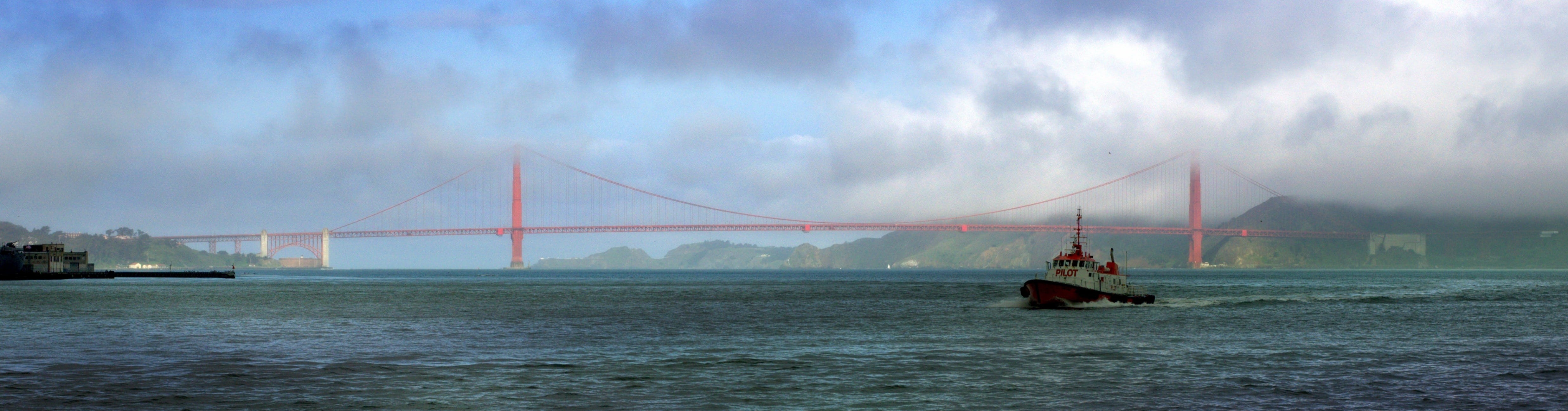 tower, francisco, suspension, vacation, nautical vessel, outdoors, body, golden, tourist, structure, fog, san francisco, day, cloud - sky, bridge, sea, HD Wallpaper