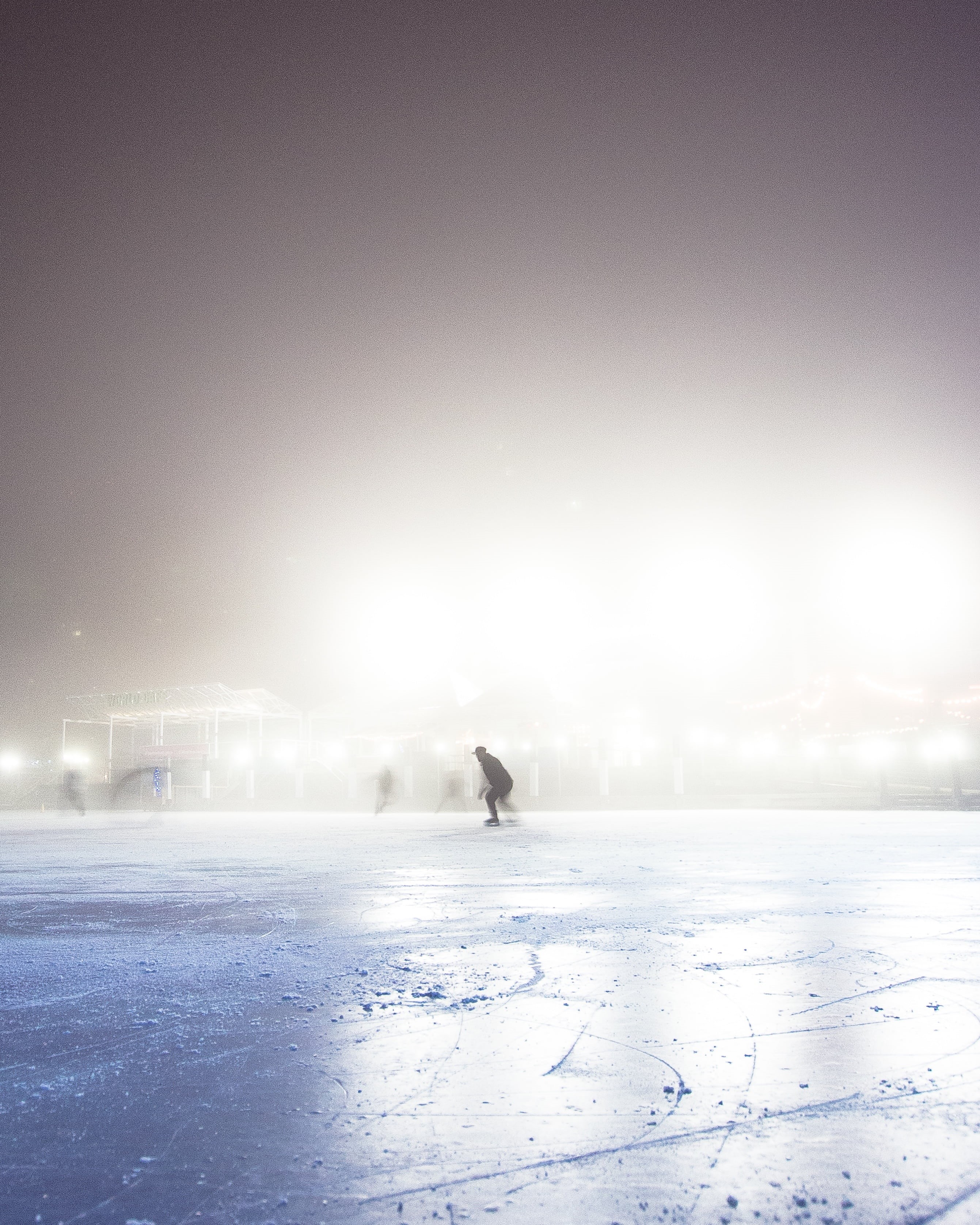 ice, cold temperature, fog, blade, hobby, ice-skating, cold, real people, white, leisure activity, field, winter sport, winter, snow, day, full length, Phone HD Wallpaper