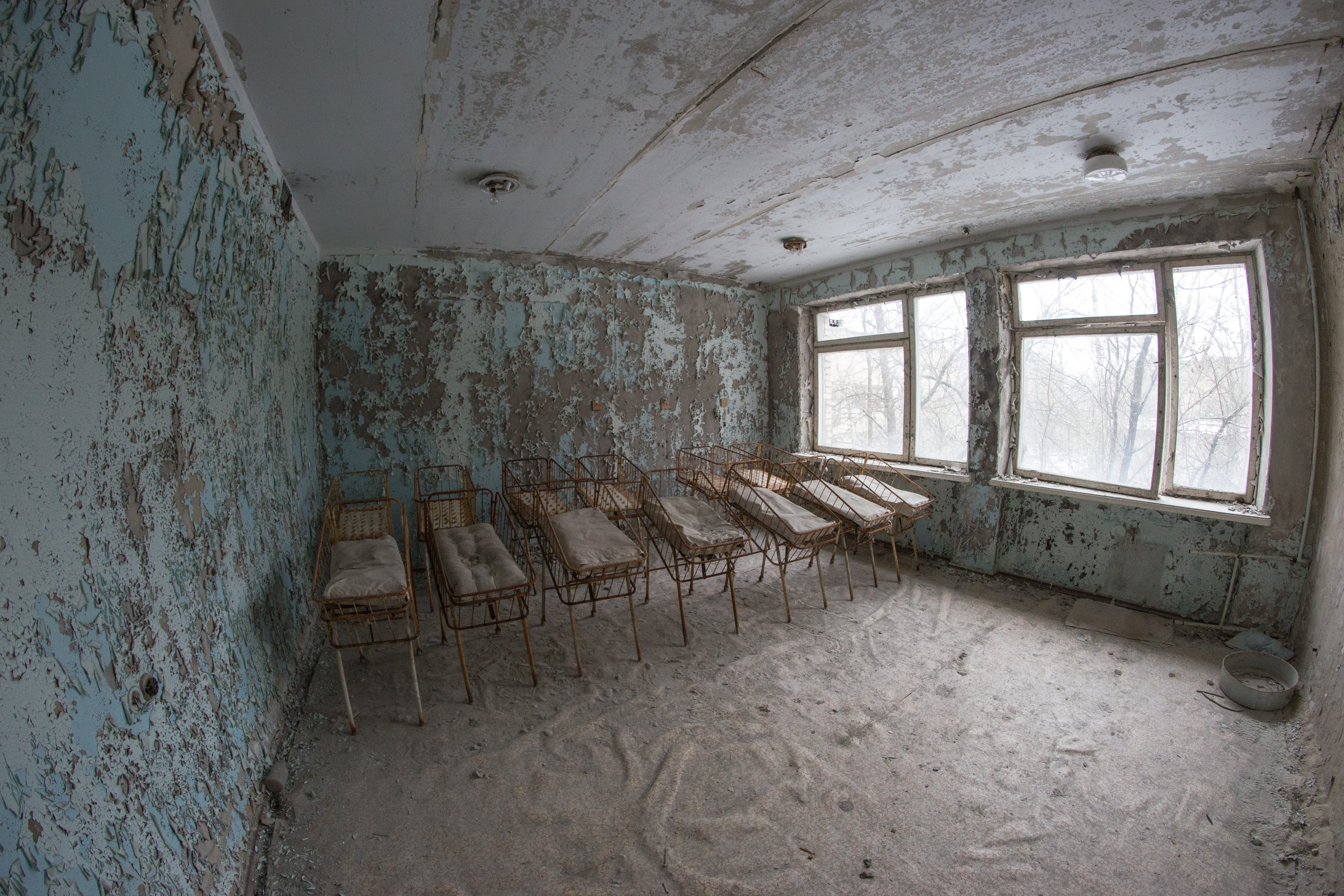crib, ghost town, broken, building, nursery, deserted, run-down, decay, radioactivity, ruin, decline, ussr, architecture, radiation, disaster, 5K, ruined, HD Wallpaper