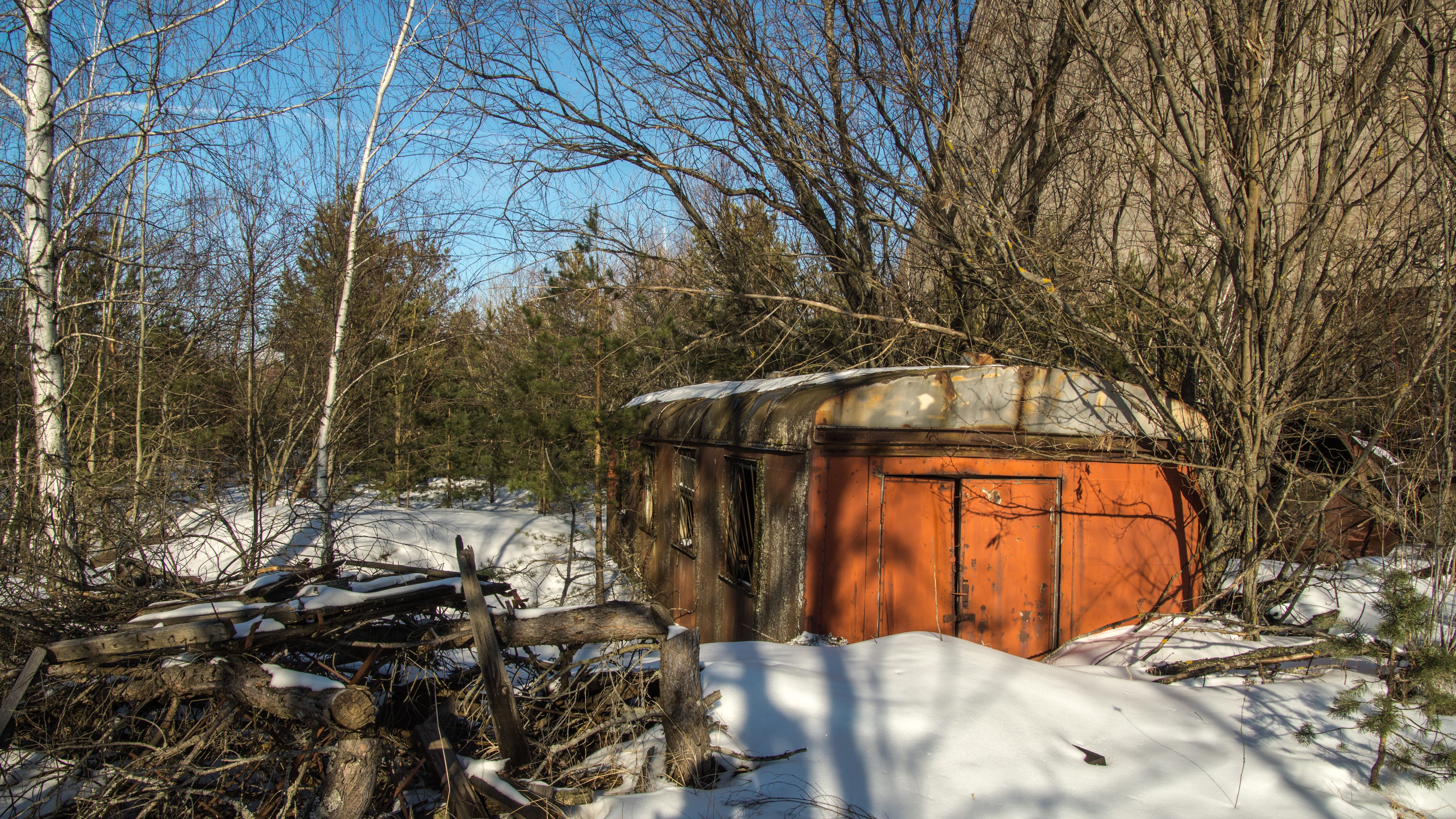 winter, land, train, day, radioactive, decay, weathered, cold temperature, unfinished, abandoned, plant, damaged, ghost town, ussr, vintage, old, stalker, HD Wallpaper