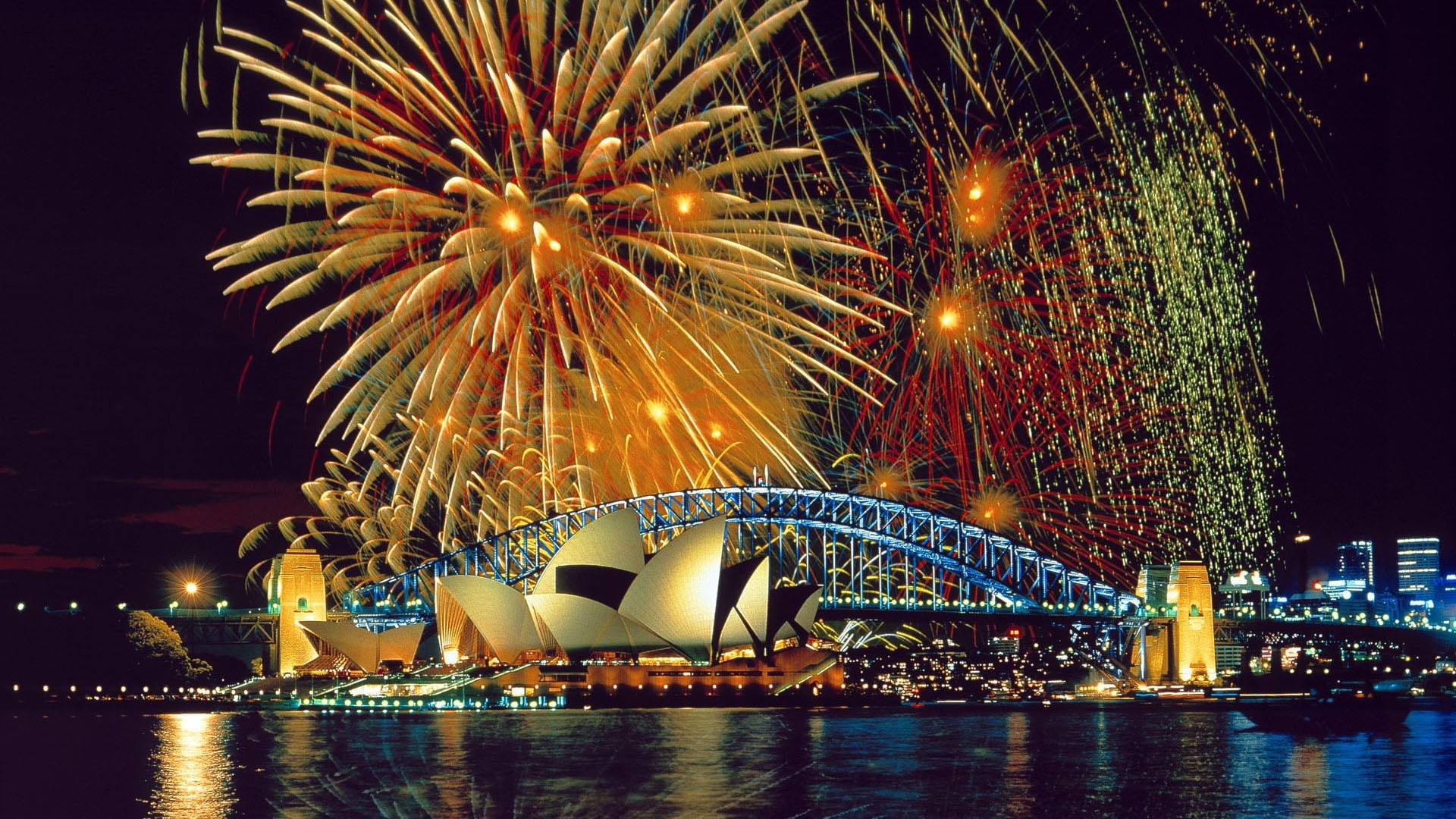 bridge, Australia, Sydney, fireworks, Sydney Opera House, 1080P, HD Wallpaper