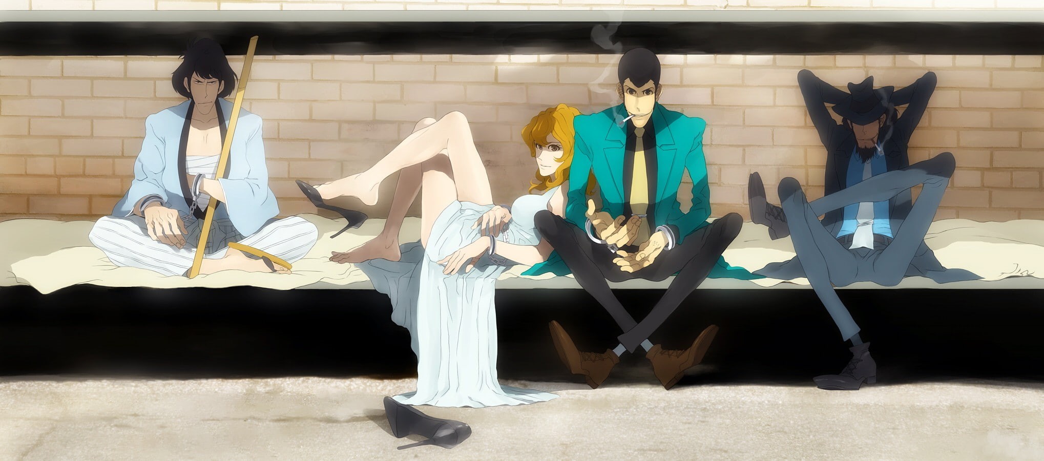 indoors, group of people, adult, young adult, business, representation, design professional, working, anime, Lupin III, 1080P, creativity, holding, wall - building feature, HD Wallpaper