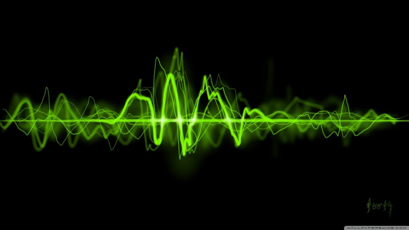 studio shot, analyzing, black background, green color, design, abstract, wavy lines, healthcare and medicine, pulse trace, outdoors, light - natural phenomenon, HD Wallpaper