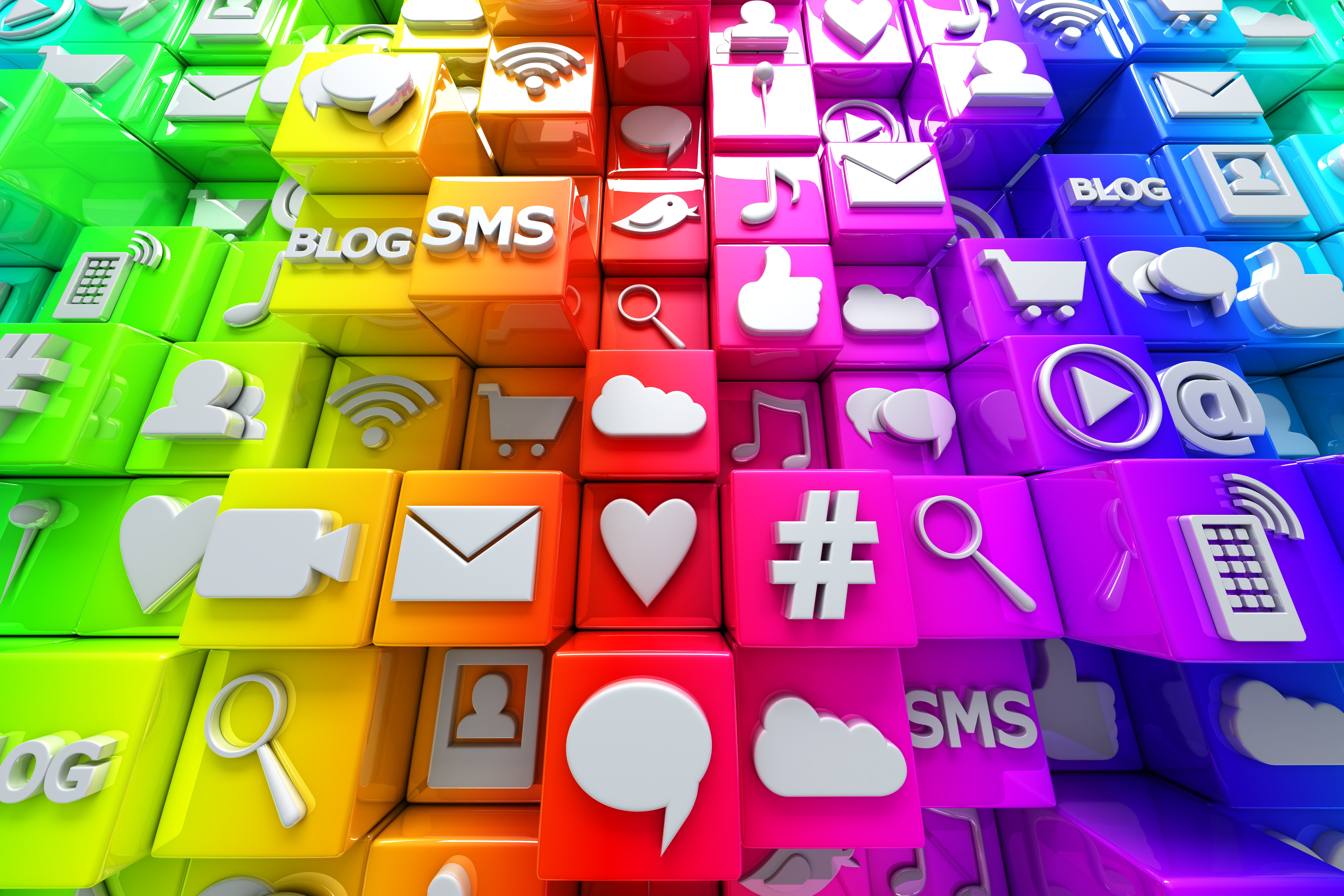 8K, concepts, three-dimensional Shape, multi colored, technology, business, choice, for sale, text, cubes, single Word, computer, abundance, media, social, HD Wallpaper