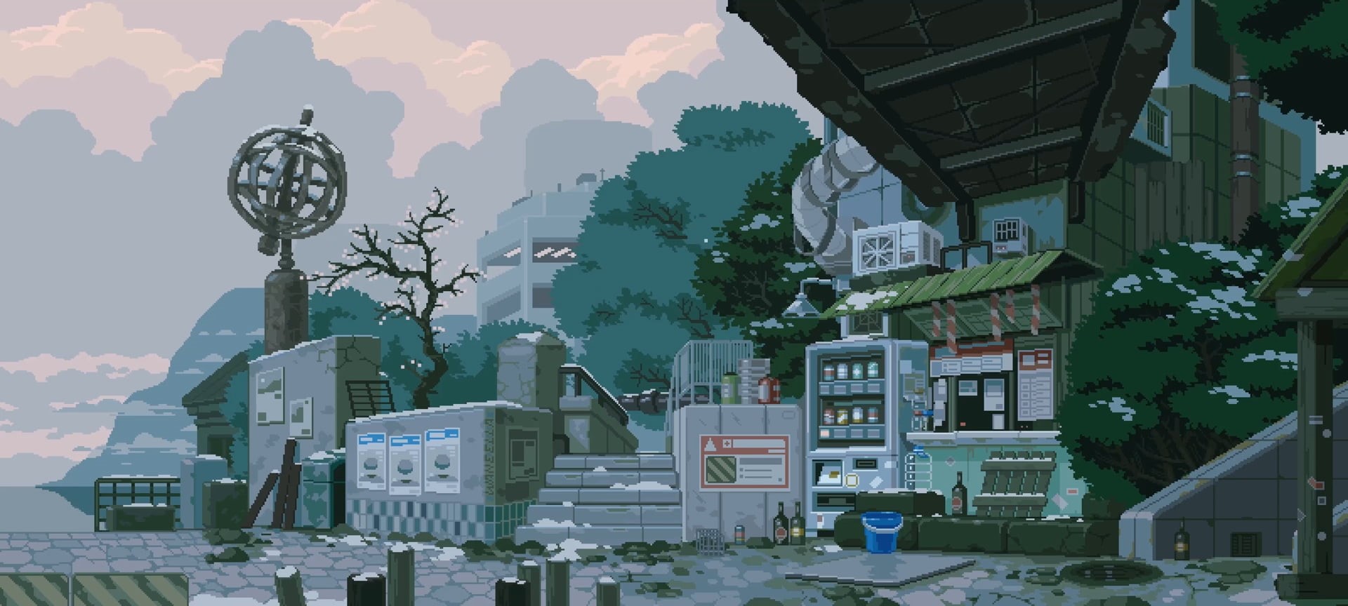 city, pixel art, waneella, town, 1080P, HD Wallpaper