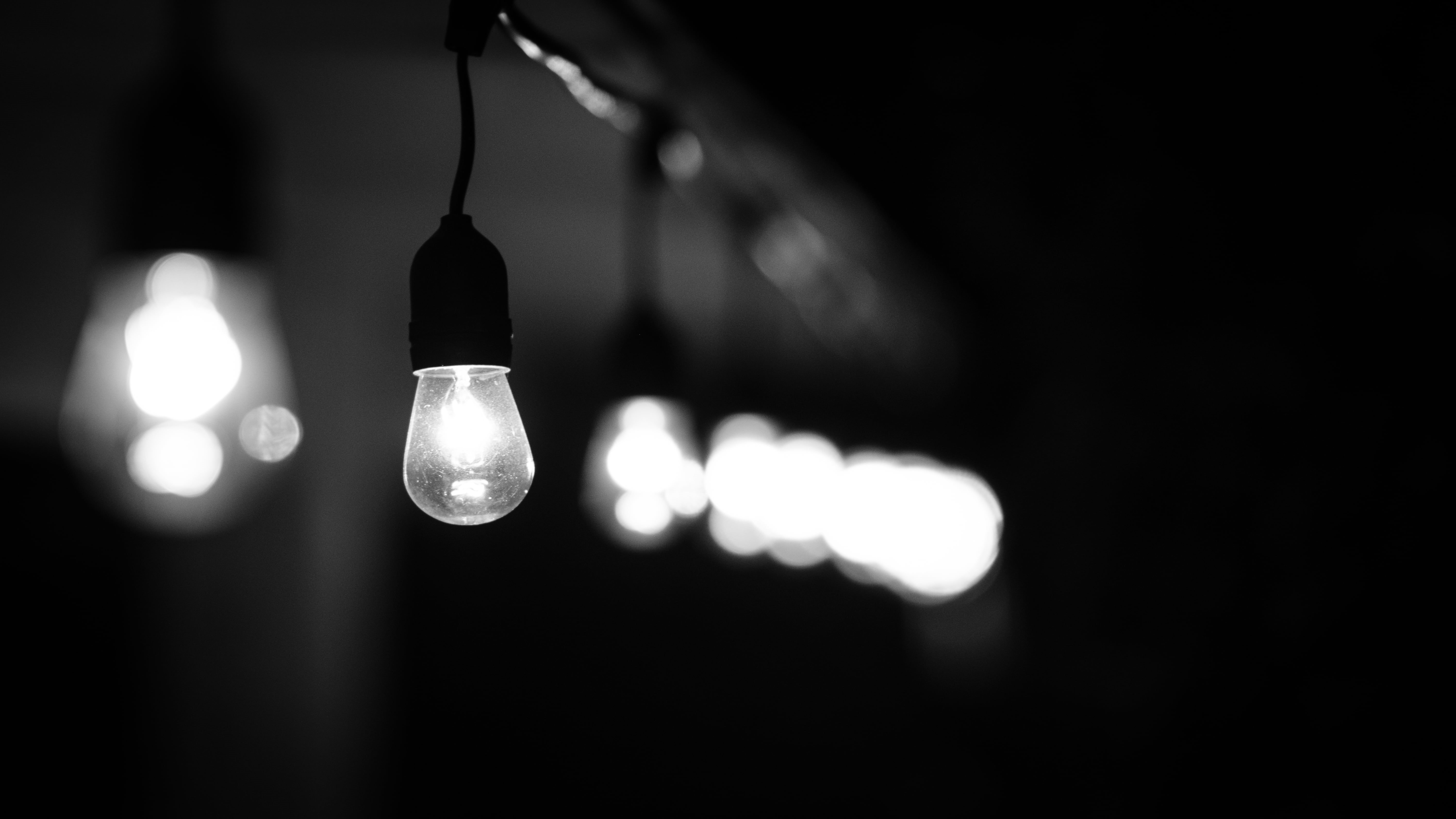 electrical component, lamp, light bulb, fuel and power generation, ceiling, glowing, power supply, low angle view, dark, pendant, white, light - natural phenomenon, HD Wallpaper