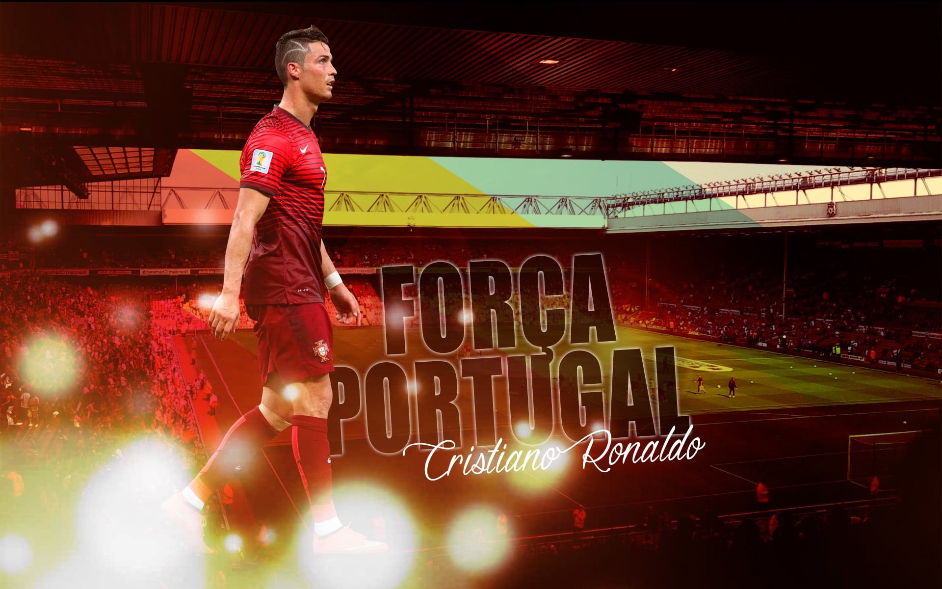 sport, sports team, red, running, athlete, cristiano, grass, professional sport, women, stadium, Cristiano Ronaldo, forca, crowd, photo manipulation, muscular build, HD Wallpaper