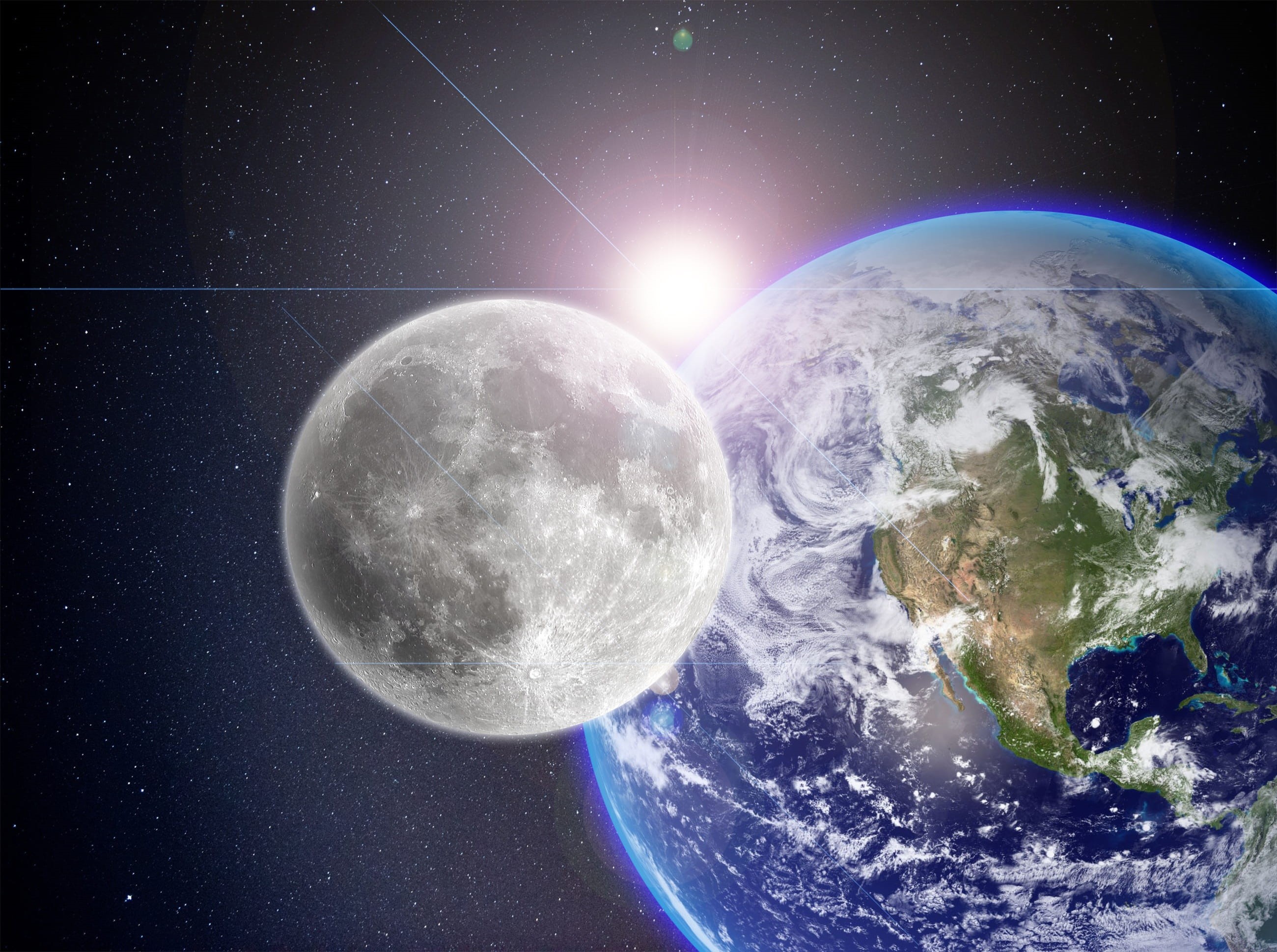 space, light - Natural Phenomenon, planet earth, cloud - sky, digital composite, sun, galaxy, astronomy, globe - Man Made Object, solar system, planetary Moon, HD Wallpaper