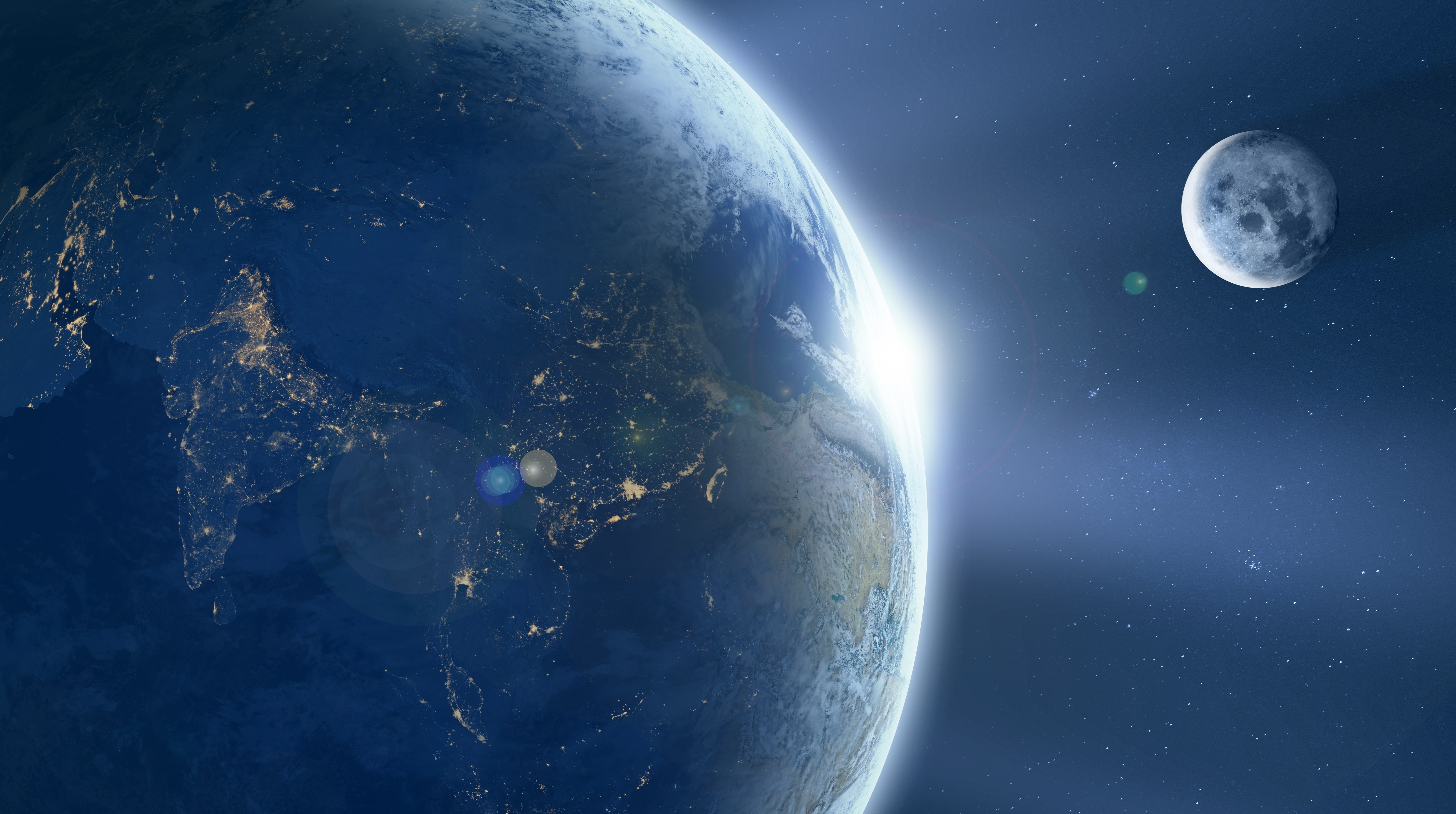 Cosmos, cloud - sky, Moon, satellite view, backgrounds, planet - space, orbiting, Orbit, outdoors, abstract, sphere, nature, photomanipulation, HD Wallpaper