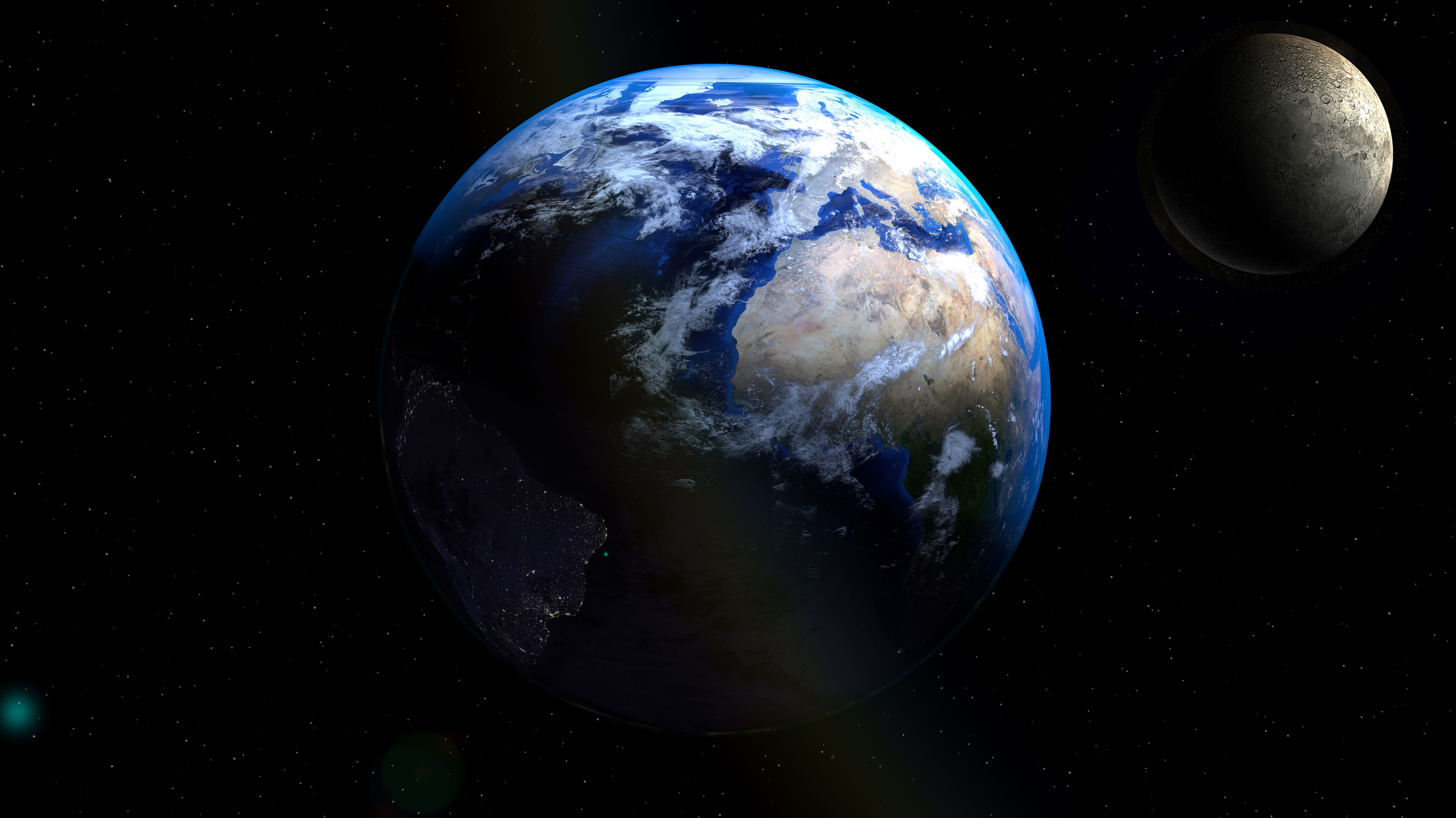 star - space, astronomy, 5K, night, planet - space, moon, space travel, night sky, no people, space exploration, globe - man made object, satellite view, HD Wallpaper
