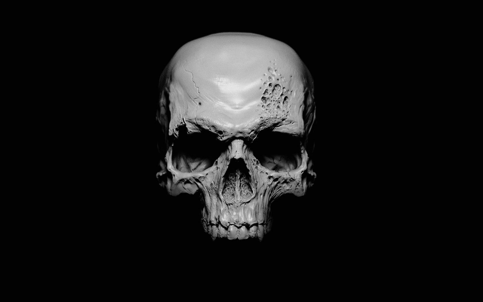 skull, white, 720P, black background, black, monochrome, HD Wallpaper