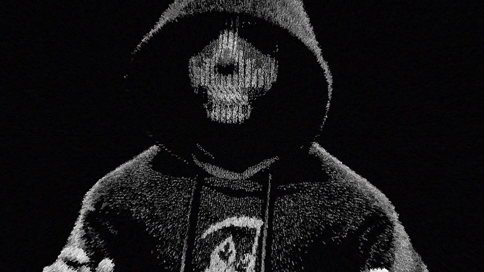 1080P, dark, hoods, monochrome, DEDSEC, artwork, skull, HD Wallpaper