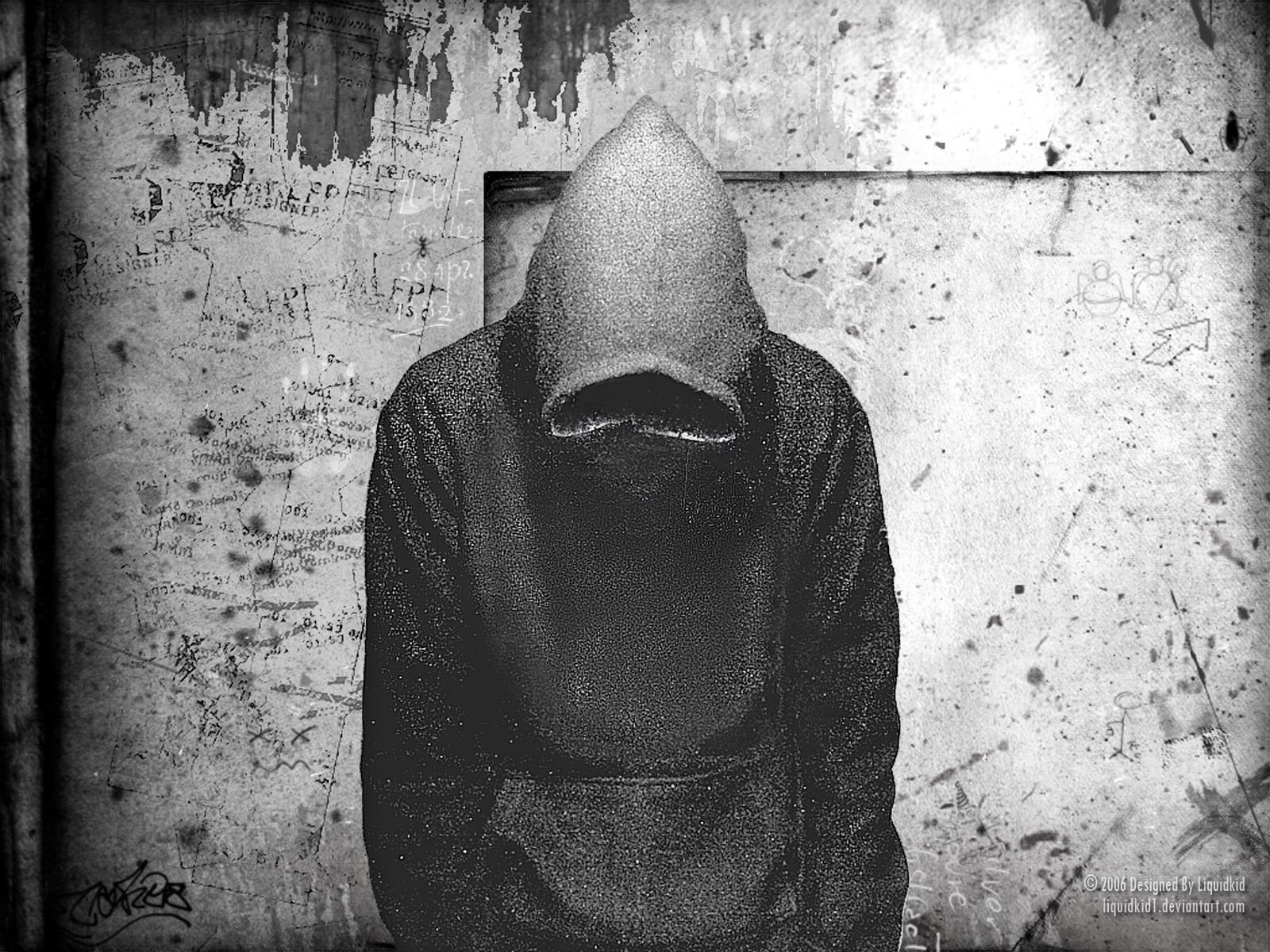 lifestyles, grunge, person, three quarter length, hood - clothing, obscured face, hoods, real people, monochrome, wearing, indoors, hood, one person, HD Wallpaper