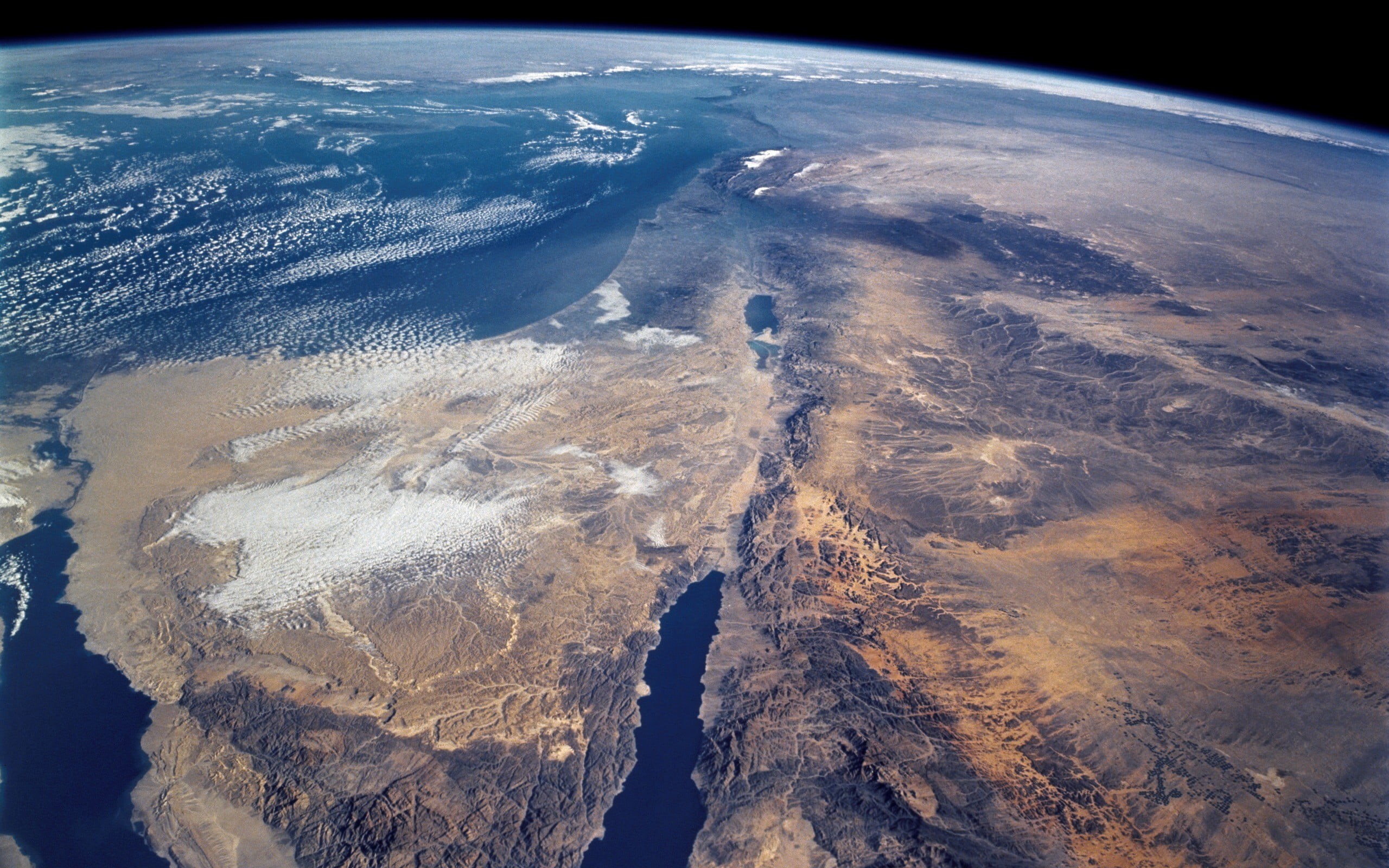 aerial view, 2K, planet earth, landscape, scenics - nature, sky, environment, Mediterranean, Red sea, water, land, Lebanon, day, tranquil scene, Jordan (country), HD Wallpaper