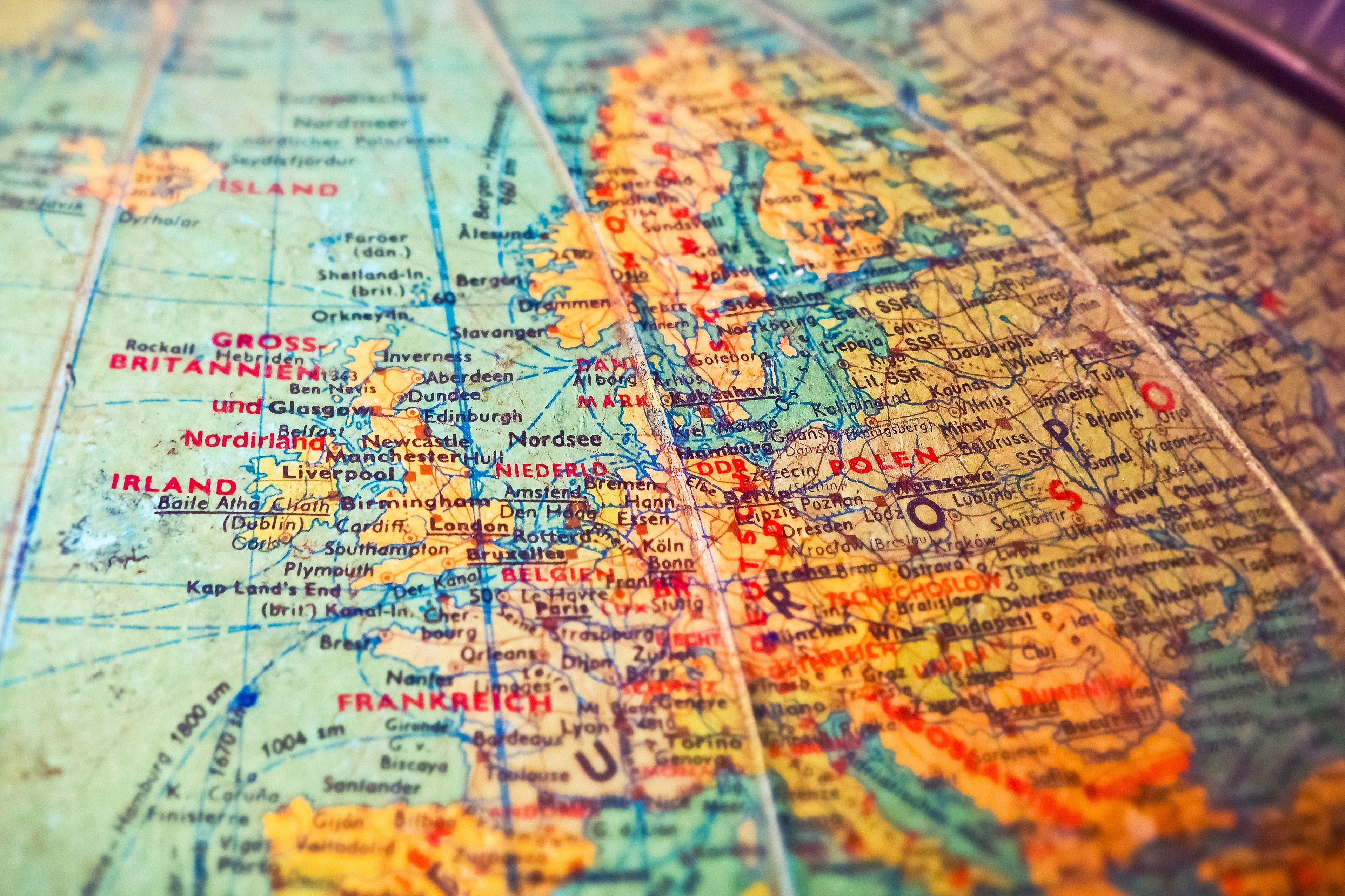 direction, globe, locations, map, atlantic, no people, english channel, europe, england, communication, representation, retro, discovery, western script, HD Wallpaper