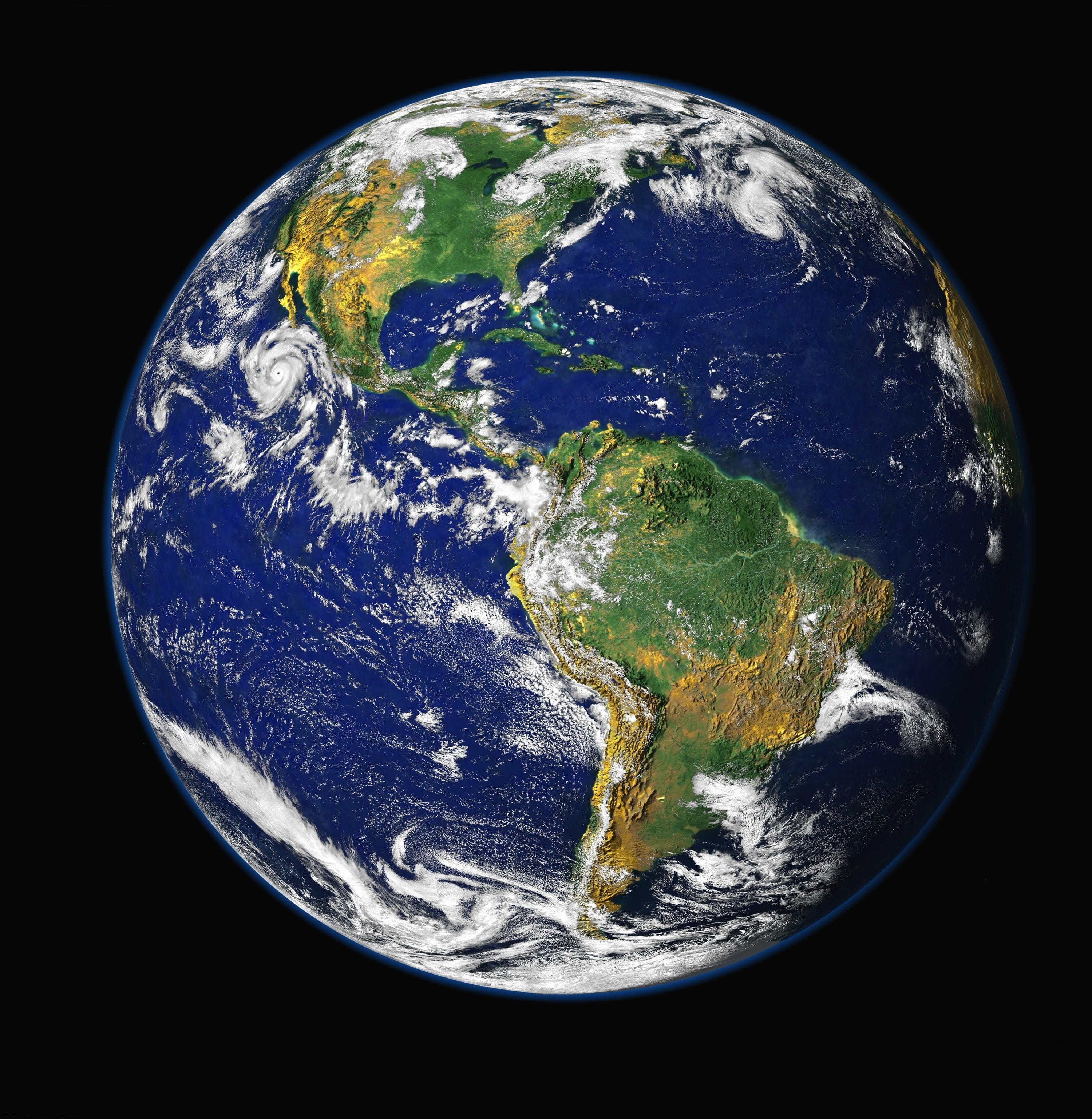 world, physical geography, black background, 2K, sphere, sea, outdoors, geometric shape, shape, meteorology, discovery, universe, nasa, planet earth, cloud - sky, Phone HD Wallpaper