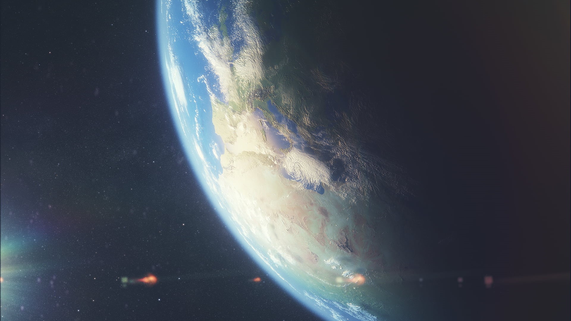 water, planet earth, 1080P, planet, sea, globe - man made object, exploration, sky, orbiting, outdoors, no people, planet - space, nature, satellite view, HD Wallpaper