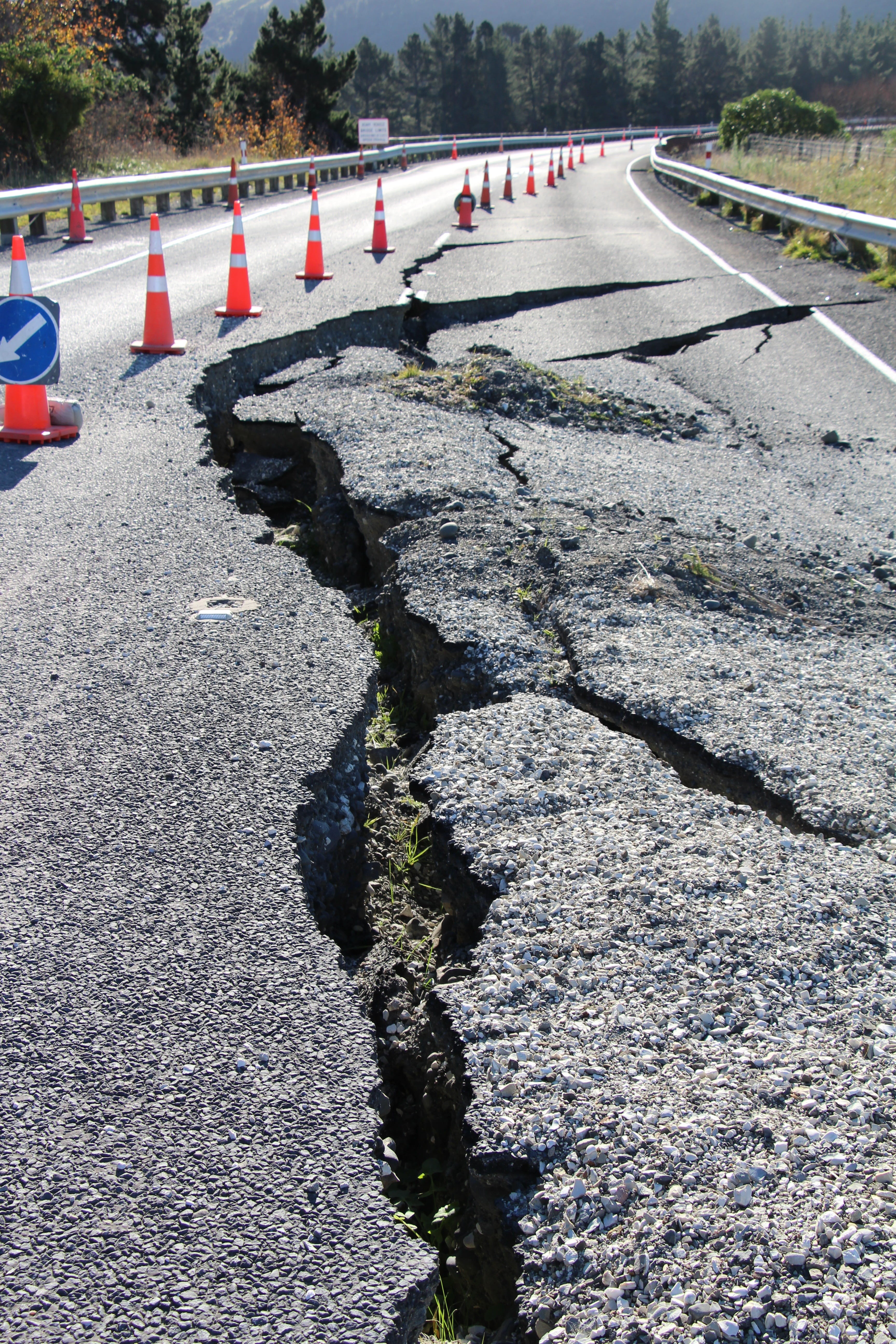 cracked, transportation, outdoors, asphalt, repairs, nature, road, direction, safety, broken, road construction, street, shadow, day, connection, security, Phone HD Wallpaper