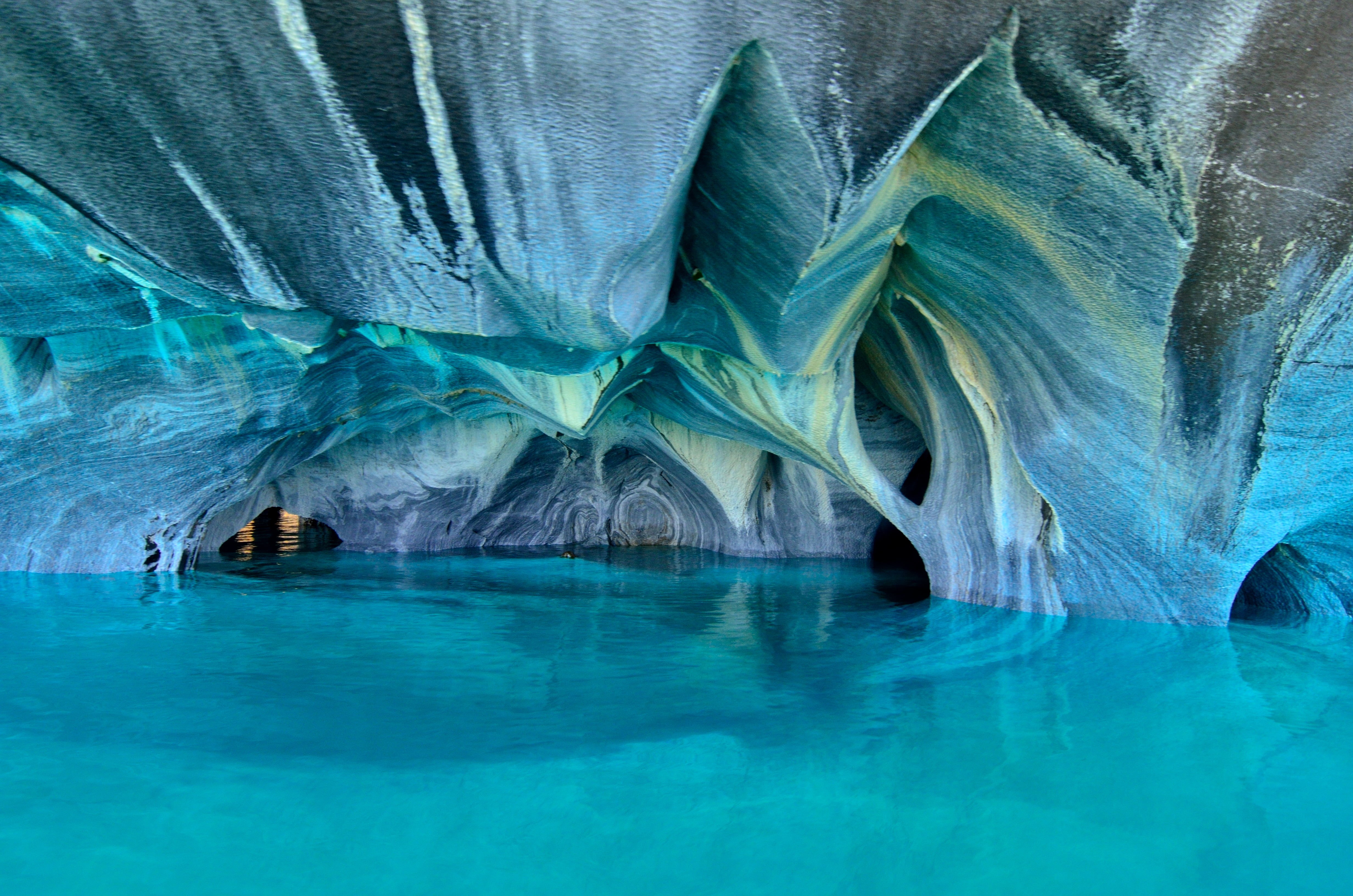 water, river  cave, 4K, marmol, nature, body of water, body, ブル, cathedral  rock, マ, landscape, de, emerald  river, carretera austral, puerto, blue, photo, HD Wallpaper