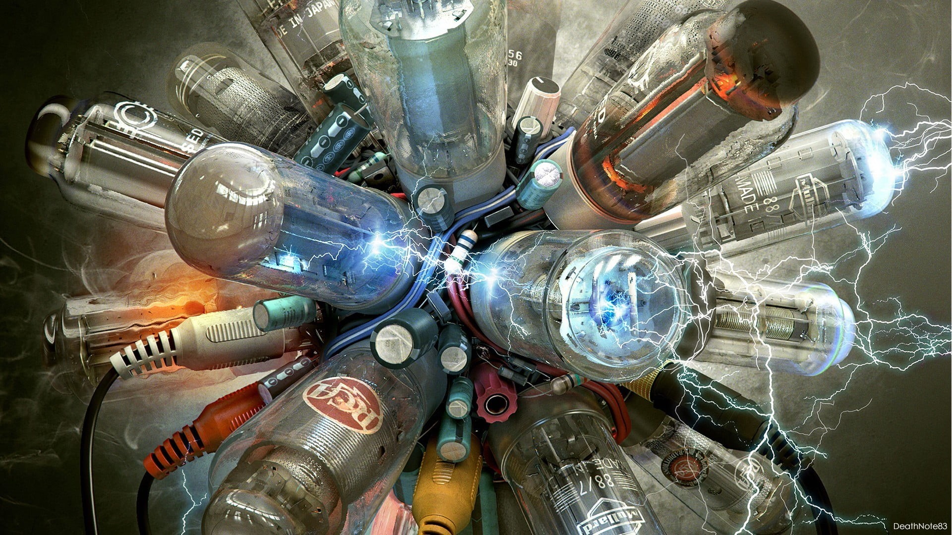 container, large group of objects, still life, machinery, assorted, transparent, chaos, digital art, technology, indoors, pollution, artwork, mode of transportation, HD Wallpaper